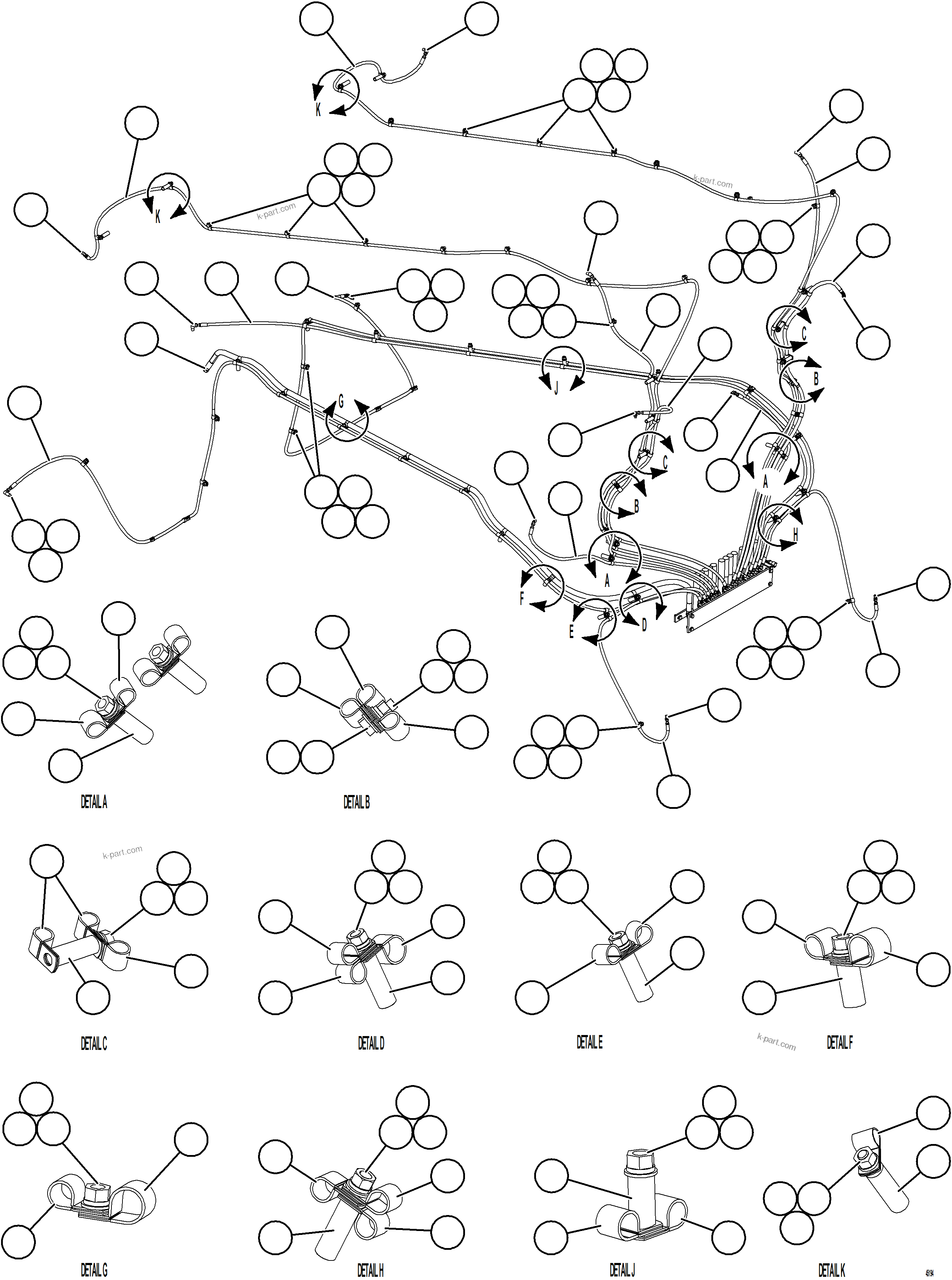 Komatsu parts book diagram for AFE59-GN 930E-4 S/N A31993  CASSERONES: AUTOMATIC LUBRICATION SYSTEM - REAR AXLE    2/2