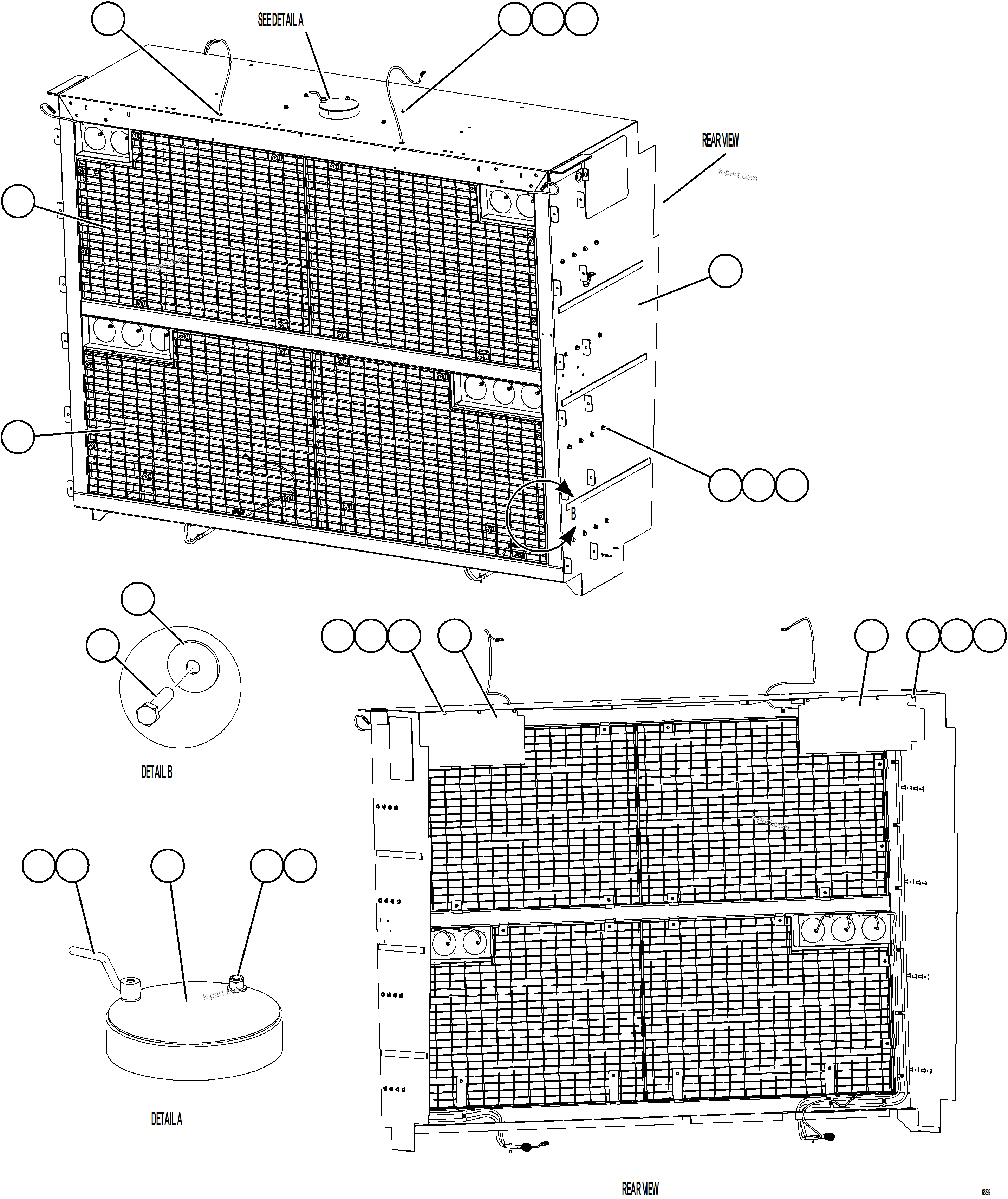 Komatsu parts book diagram for AFE59-GP 930E-4 S/N A31996, A32007, A32028 & A32036 - A32038  EPSA: GRILLE INSTALLATION