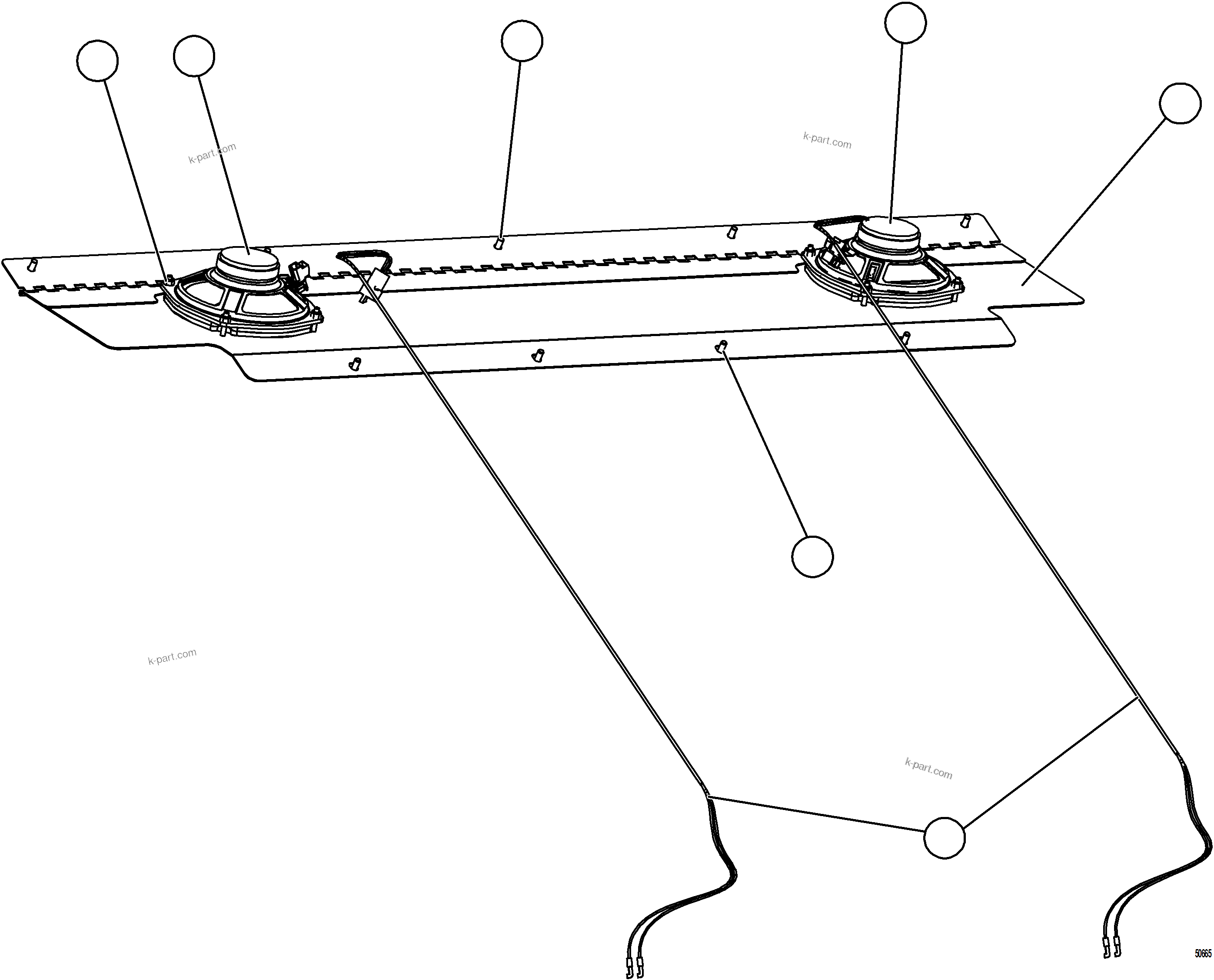 Komatsu parts book diagram for AFE59-GP 930E-4 S/N A31996, A32007, A32028 & A32036 - A32038  EPSA: REAR SPEAKER INSTALLATION