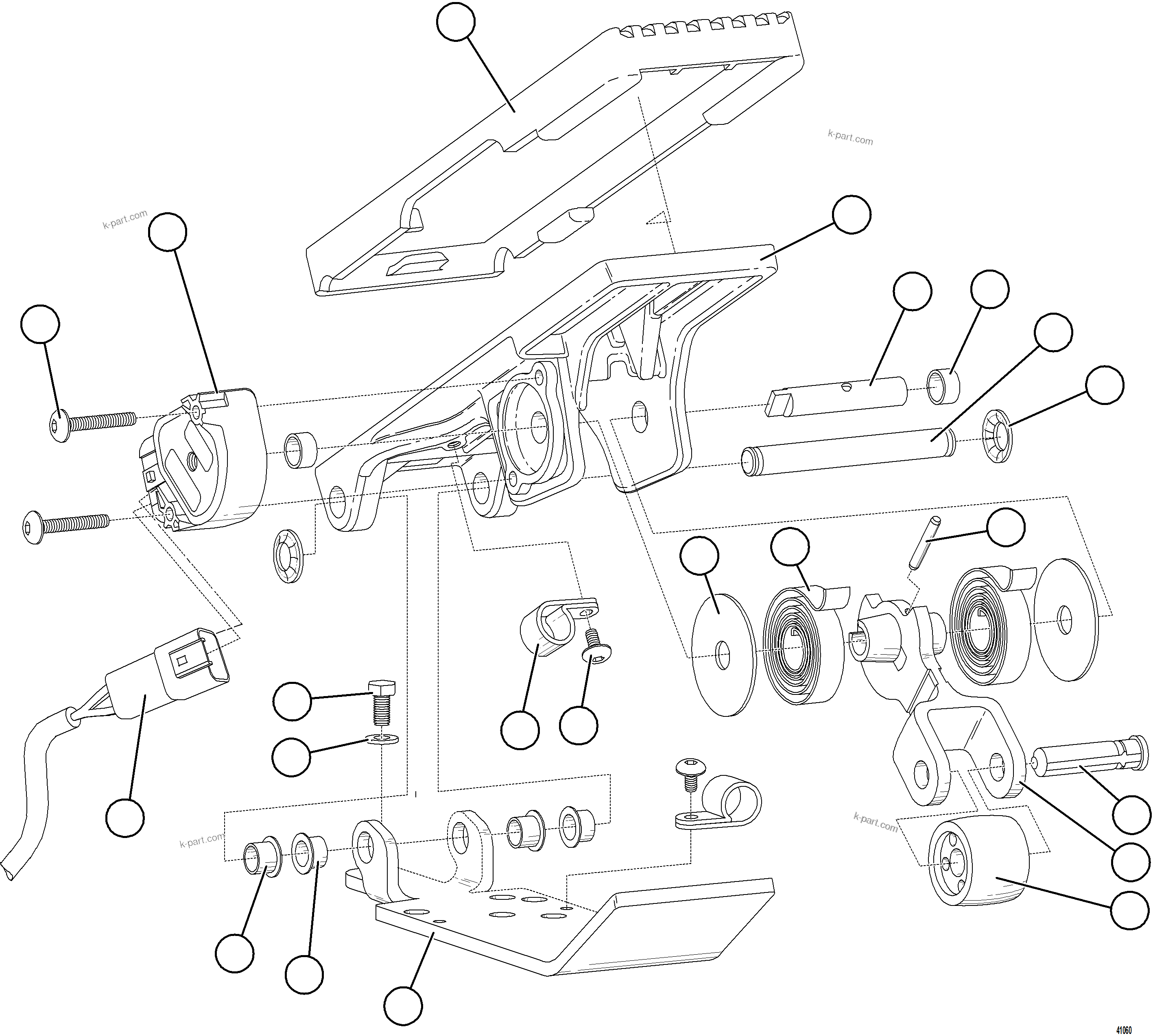 Komatsu parts book diagram for AFE59-GP 930E-4 S/N A31996, A32007, A32028 & A32036 - A32038  EPSA: ELECTRONIC TREADLE           PB9506