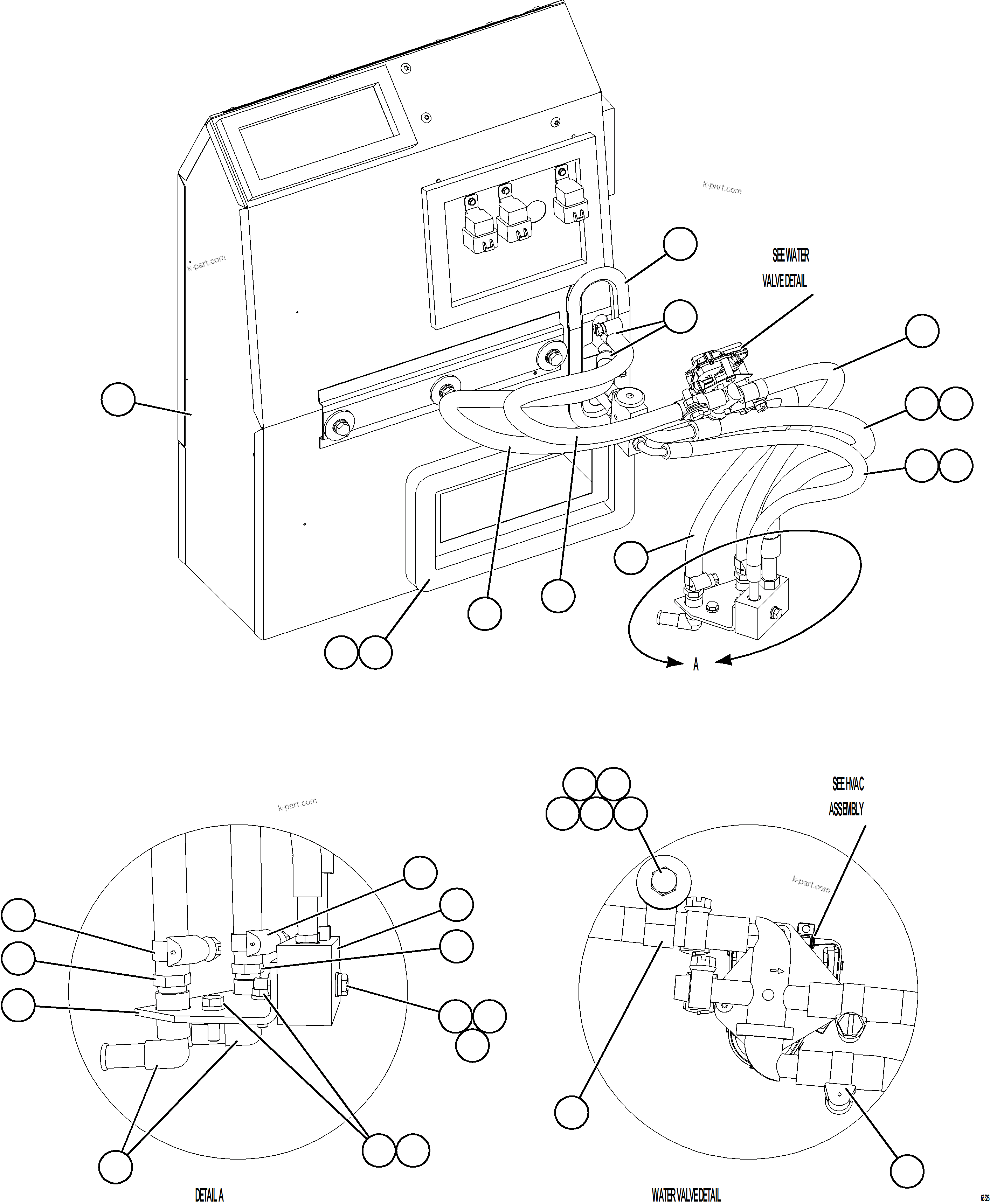 Komatsu parts book diagram for AFE59-GP 930E-4 S/N A31996, A32007, A32028 & A32036 - A32038  EPSA: HVAC INSTALLATION  2/2  (A32028, A32036 - A32038)