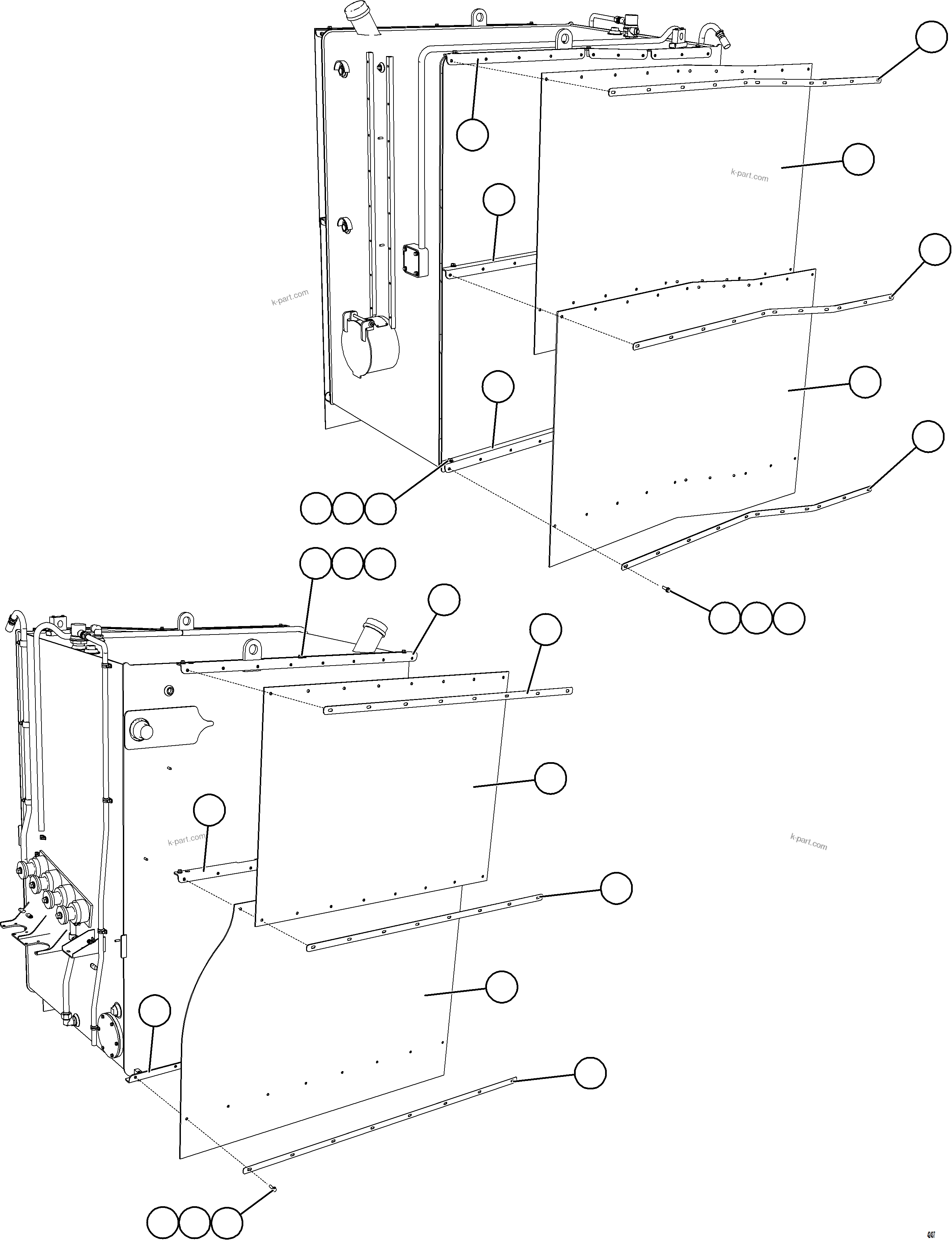 Komatsu parts book diagram for AFE59-GP 930E-4 S/N A31996, A32007, A32028 & A32036 - A32038  EPSA: FUEL TANK MUD FLAPS    2/2