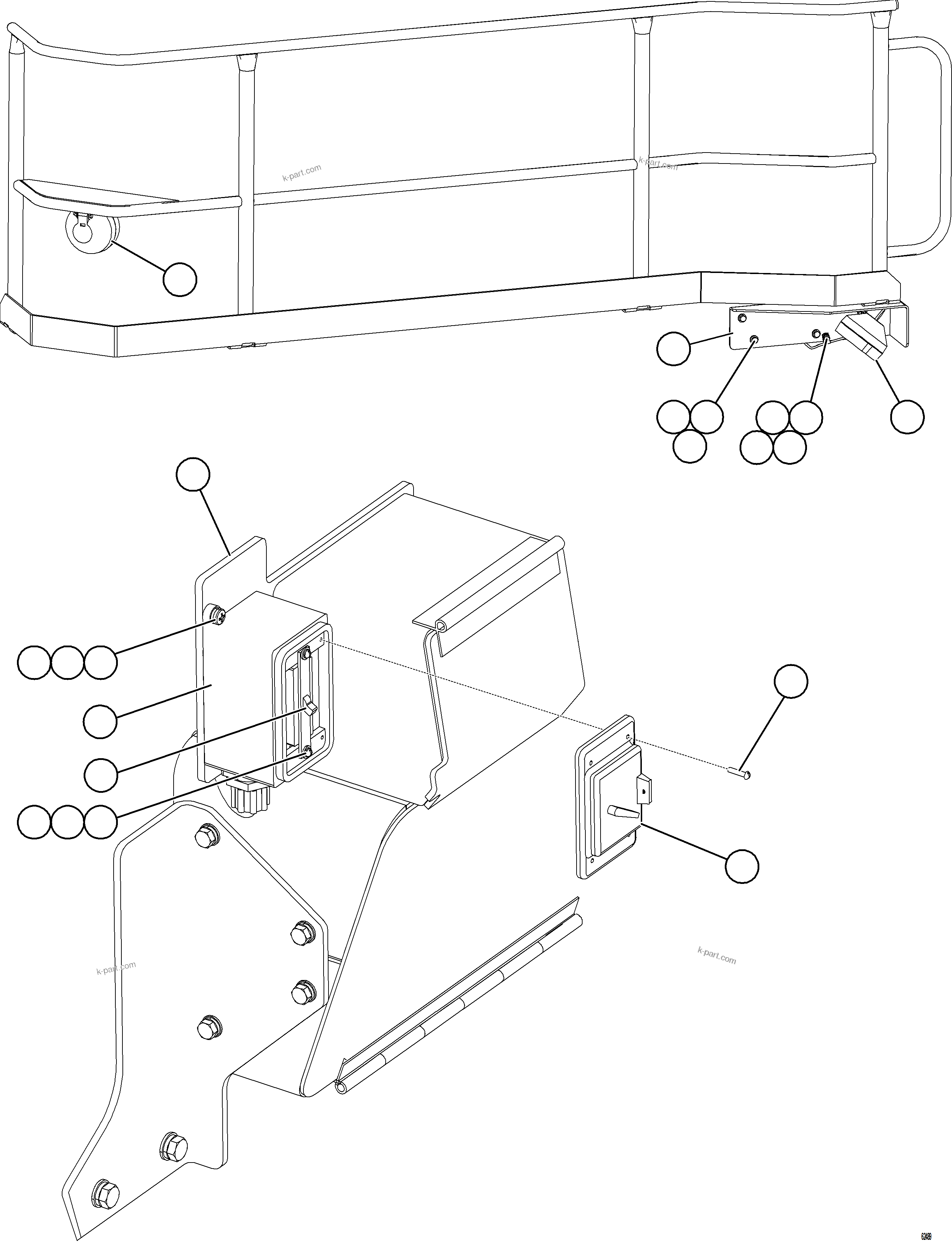 Komatsu parts book diagram for AFE59-GP 930E-4 S/N A31996, A32007, A32028 & A32036 - A32038  EPSA: LADDER LIGHT SWITCH