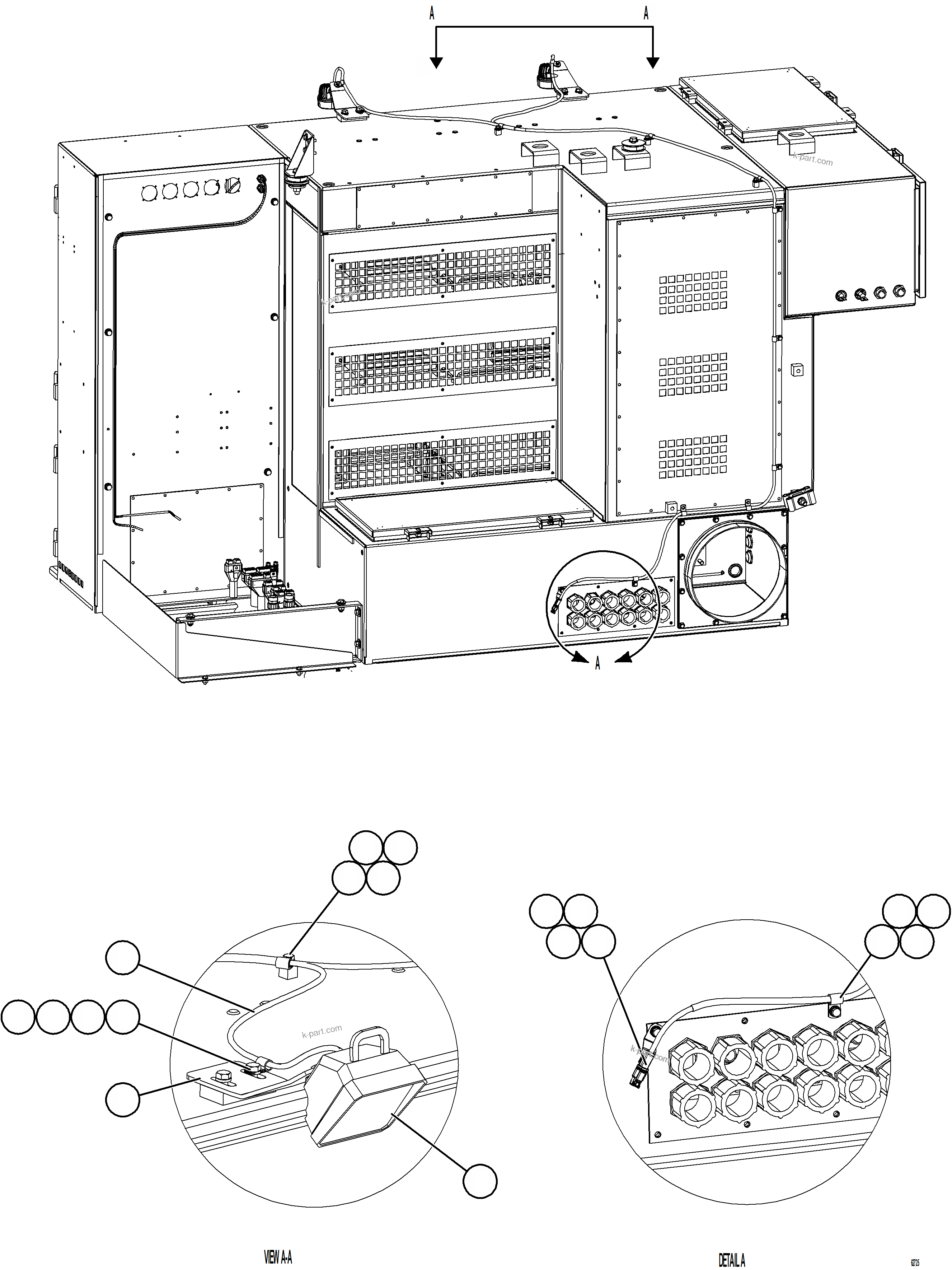 Komatsu parts book diagram for AFE59-GP 930E-4 S/N A31996, A32007, A32028 & A32036 - A32038  EPSA: CONTROL CABINET SERVICE LIGHTS
