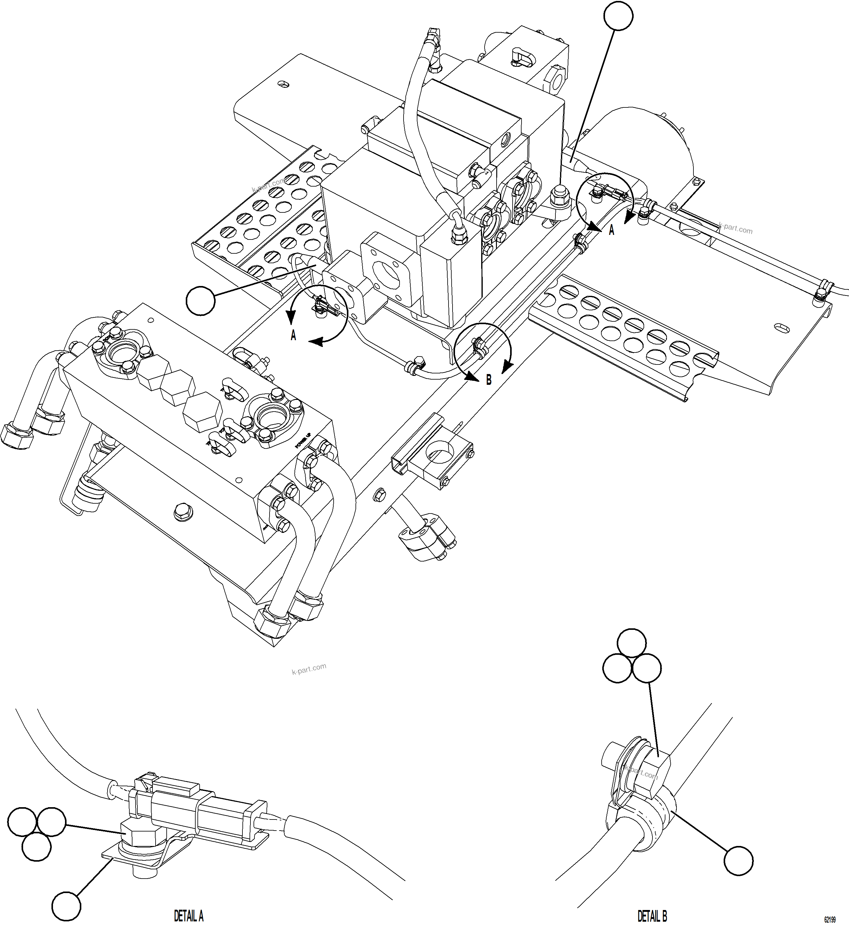 Komatsu parts book diagram for AFE59-GP 930E-4 S/N A31996, A32007, A32028 & A32036 - A32038  EPSA: HOIST/PUMP VALVE SENSOR INSTALLATION