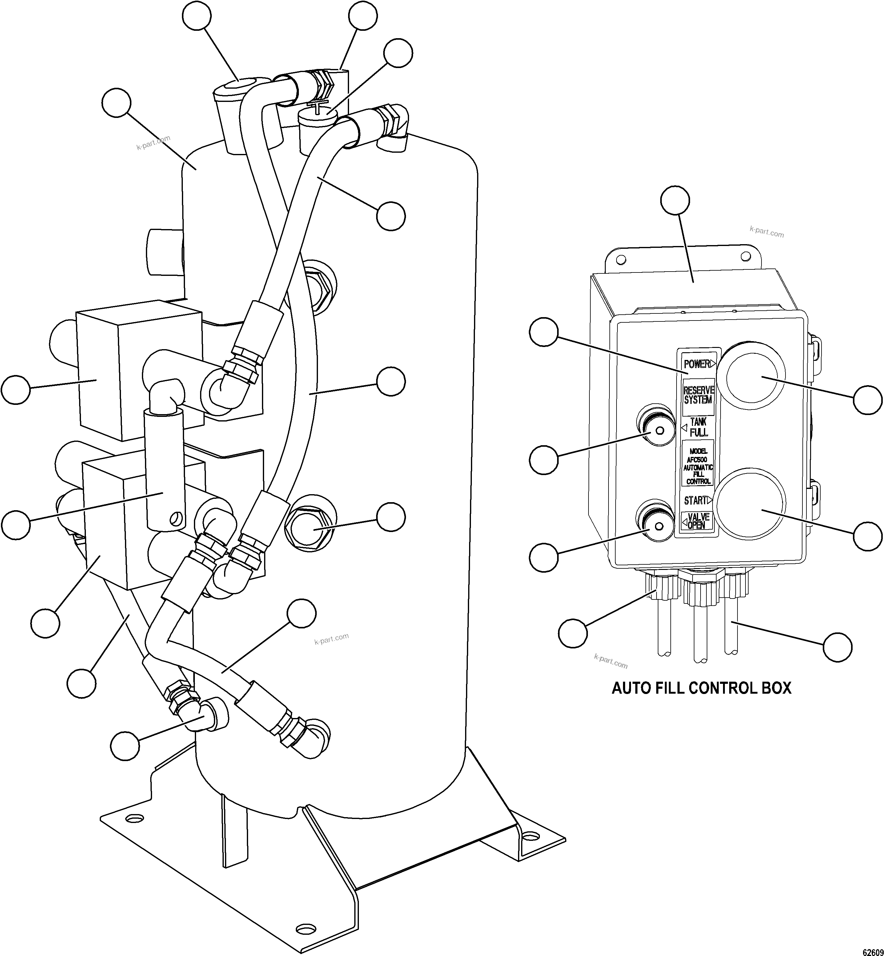 Komatsu parts book diagram for AFE59-GP 930E-4 S/N A31996, A32007, A32028 & A32036 - A32038  EPSA: RESERVE SYSTEM KIT     58E-61-00210