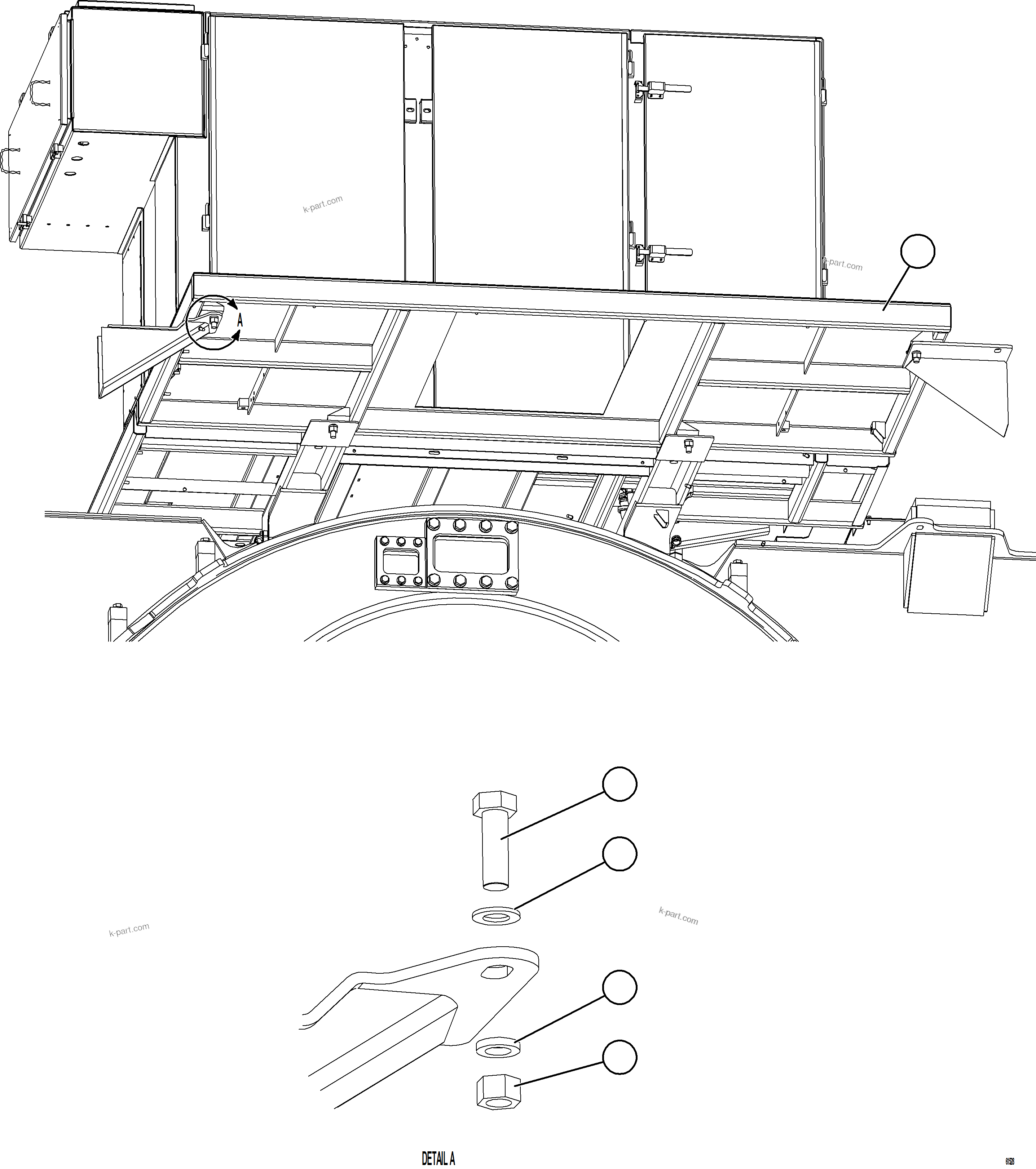 Komatsu parts book diagram for AFE59-GY 930E-4 S/N A32045 - A32046 & A32058 - A32061 VALE CARAJAS: CENTER DECK INSTALLATION