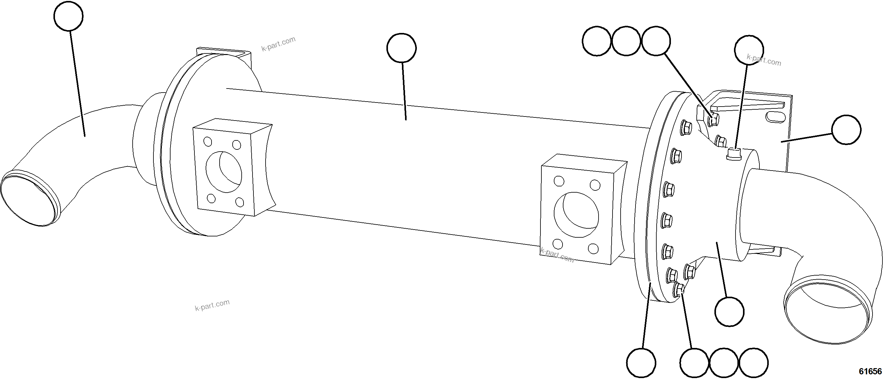 Komatsu parts book diagram for AFE59-GY 930E-4 S/N A32045 - A32046 & A32058 - A32061 VALE CARAJAS: HEAT EXCHANGER     PB9796