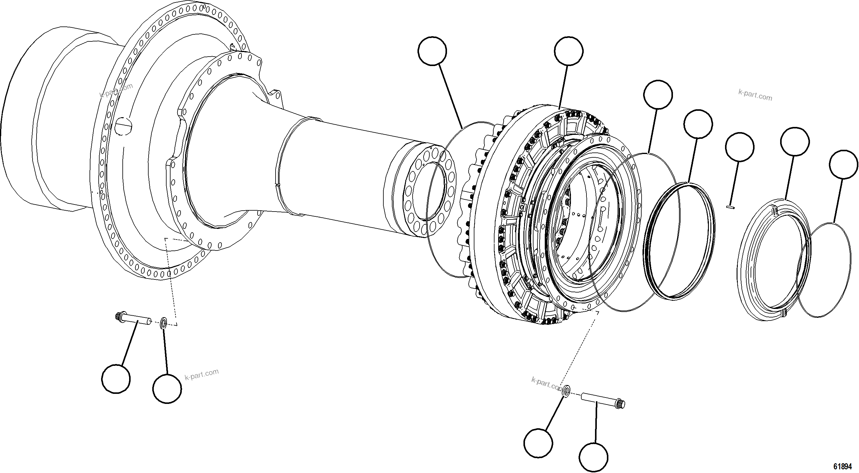 Komatsu parts book diagram for AFE59-GY 930E-4 S/N A32045 - A32046 & A32058 - A32061 VALE CARAJAS: REAR BRAKE MOUNTING