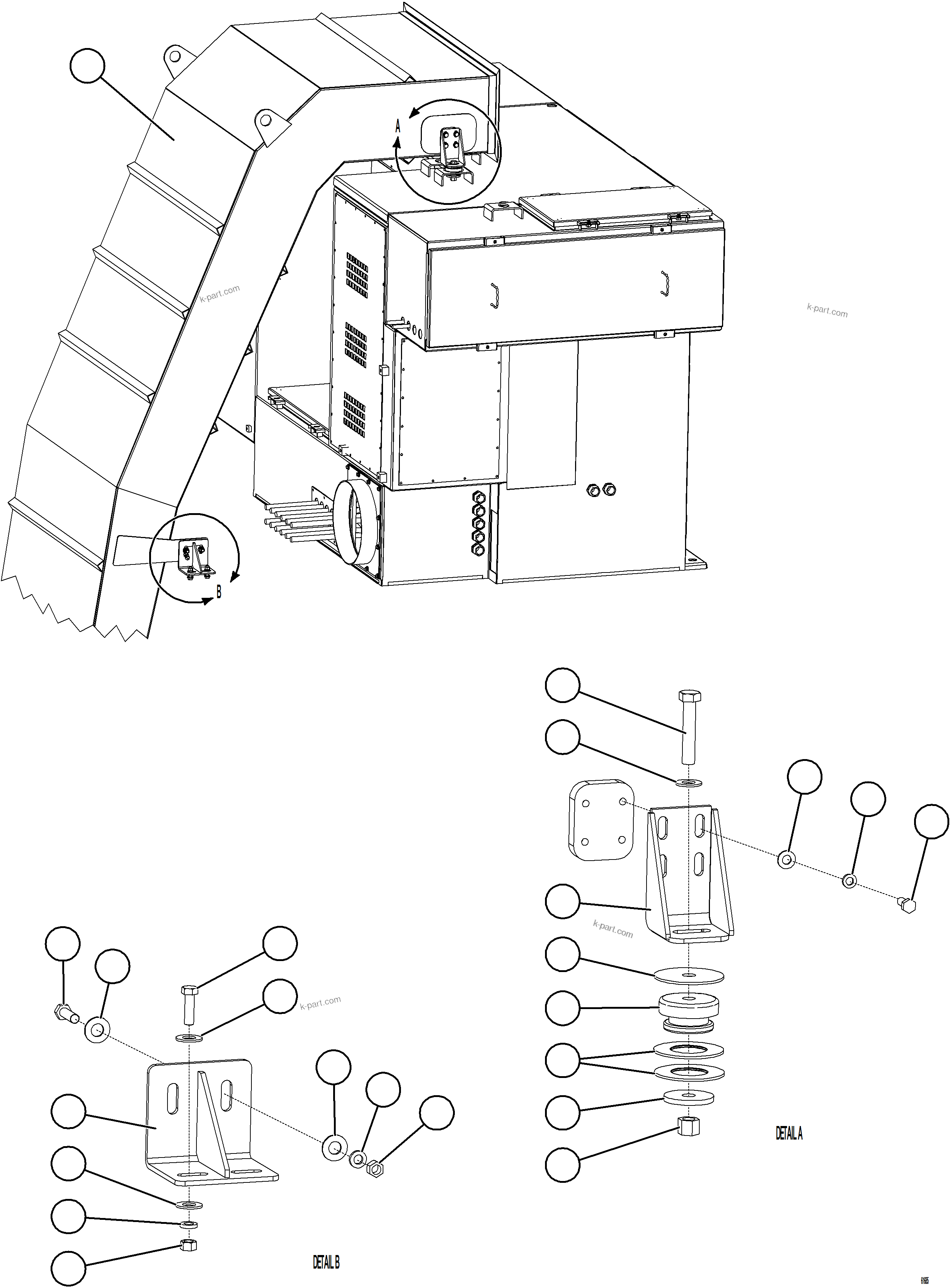 Komatsu parts book diagram for AFE59-GY 930E-4 S/N A32045 - A32046 & A32058 - A32061 VALE CARAJAS: BLOWER INLET DUCT INSTALLATION