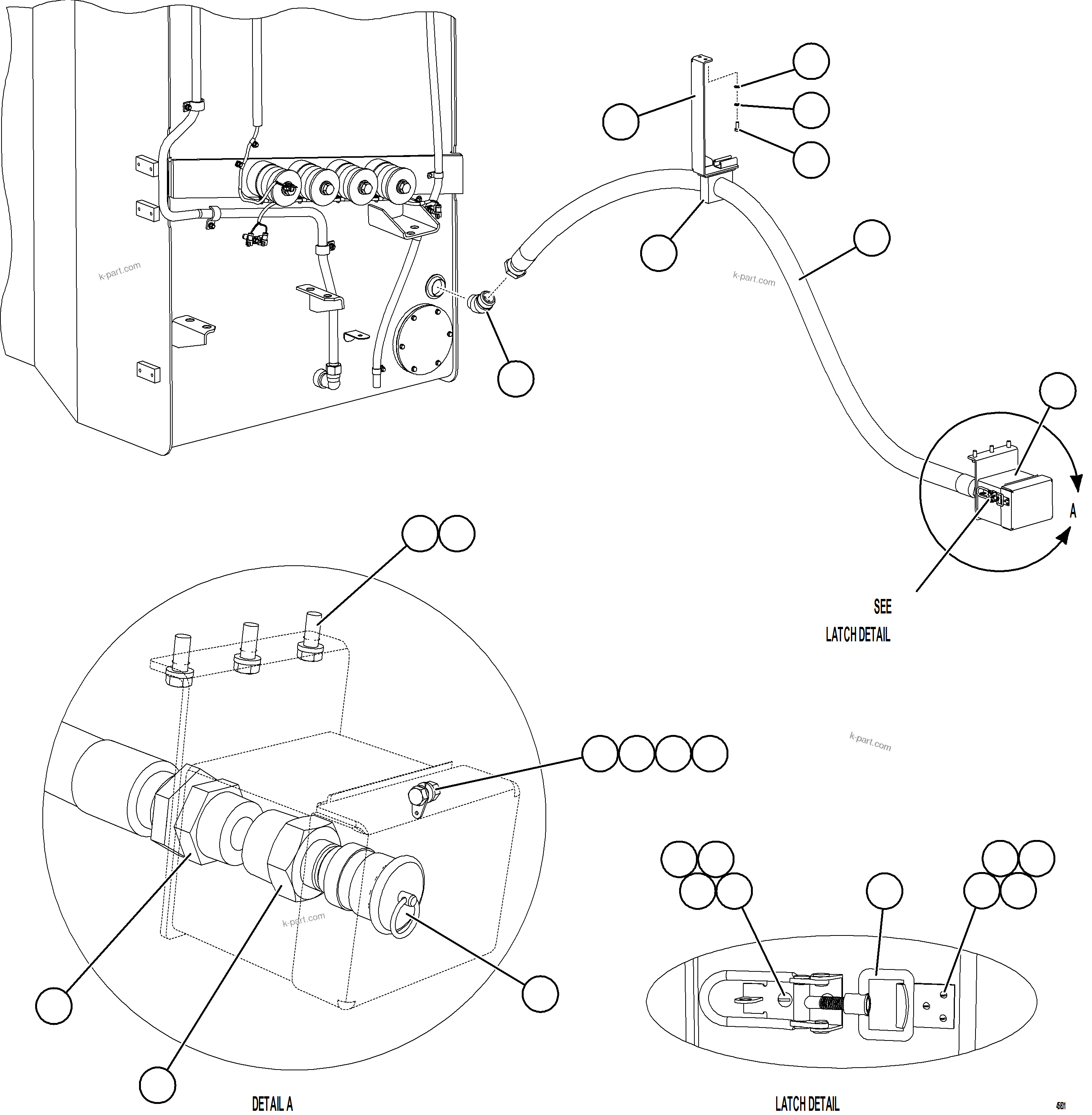 Komatsu parts book diagram for AFE59-GY 930E-4 S/N A32045 - A32046 & A32058 - A32061 VALE CARAJAS: FUEL TANK QUICK FILL - LH