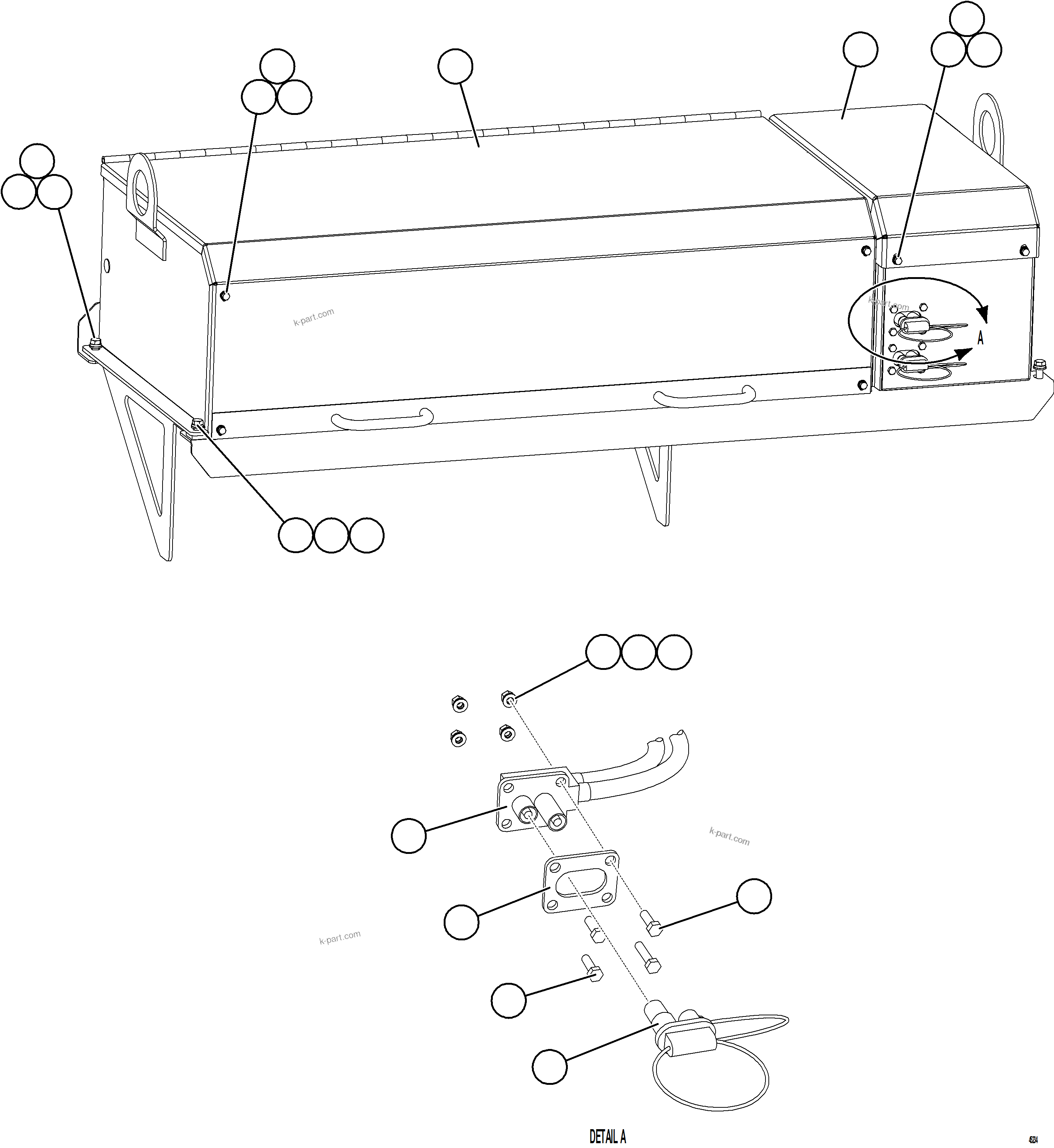 Komatsu parts book diagram for AFE59-GY 930E-4 S/N A32045 - A32046 & A32058 - A32061 VALE CARAJAS: BATTERY BOX    1/6