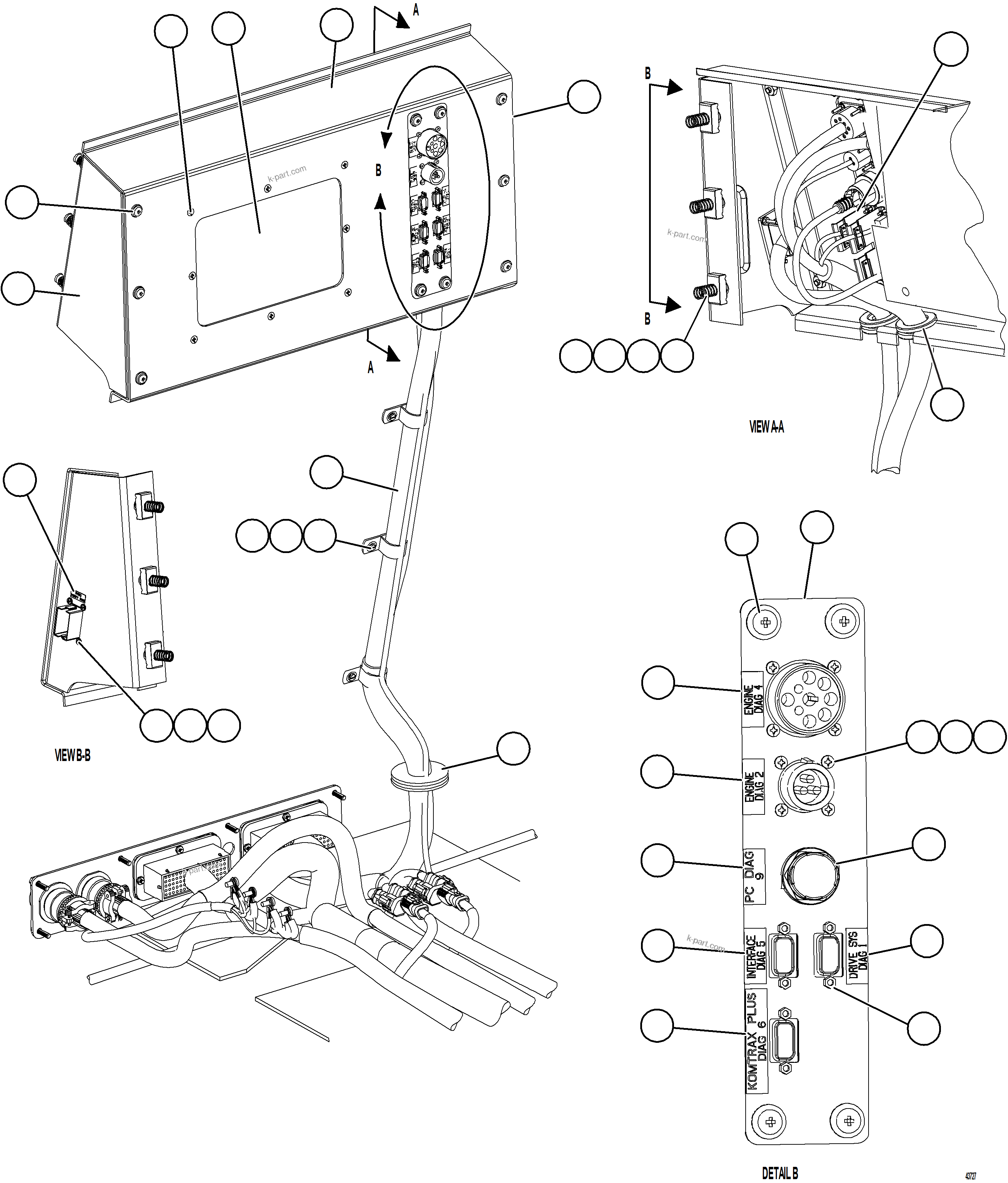 Komatsu parts book diagram for AFE59-GY 930E-4 S/N A32045 - A32046 & A32058 - A32061 VALE CARAJAS: DID PANEL INSTALLATION
