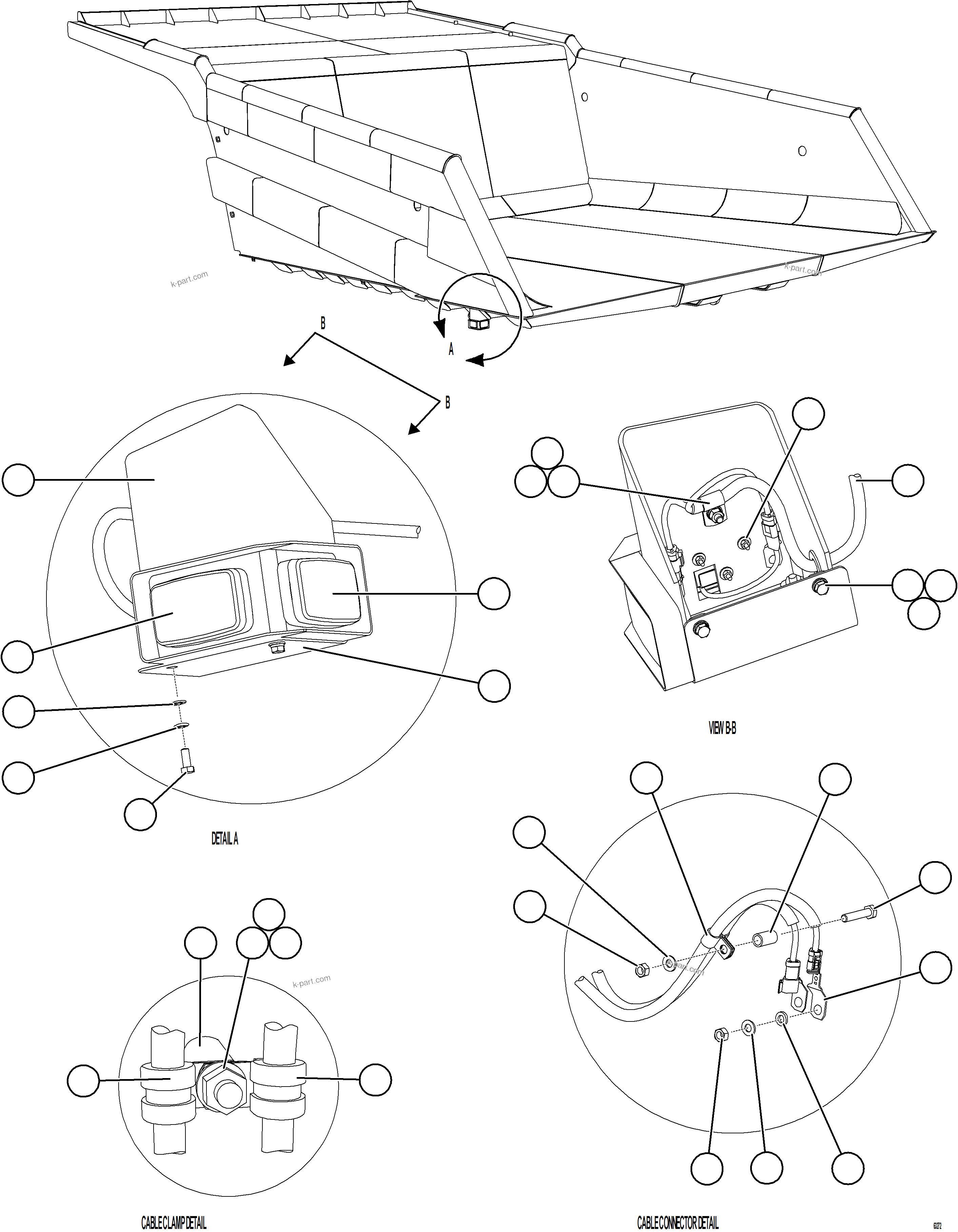 Komatsu parts book diagram for AFE59-GY 930E-4 S/N A32045 - A32046 & A32058 - A32061 VALE CARAJAS: BODY CLEARANCE LIGHTS