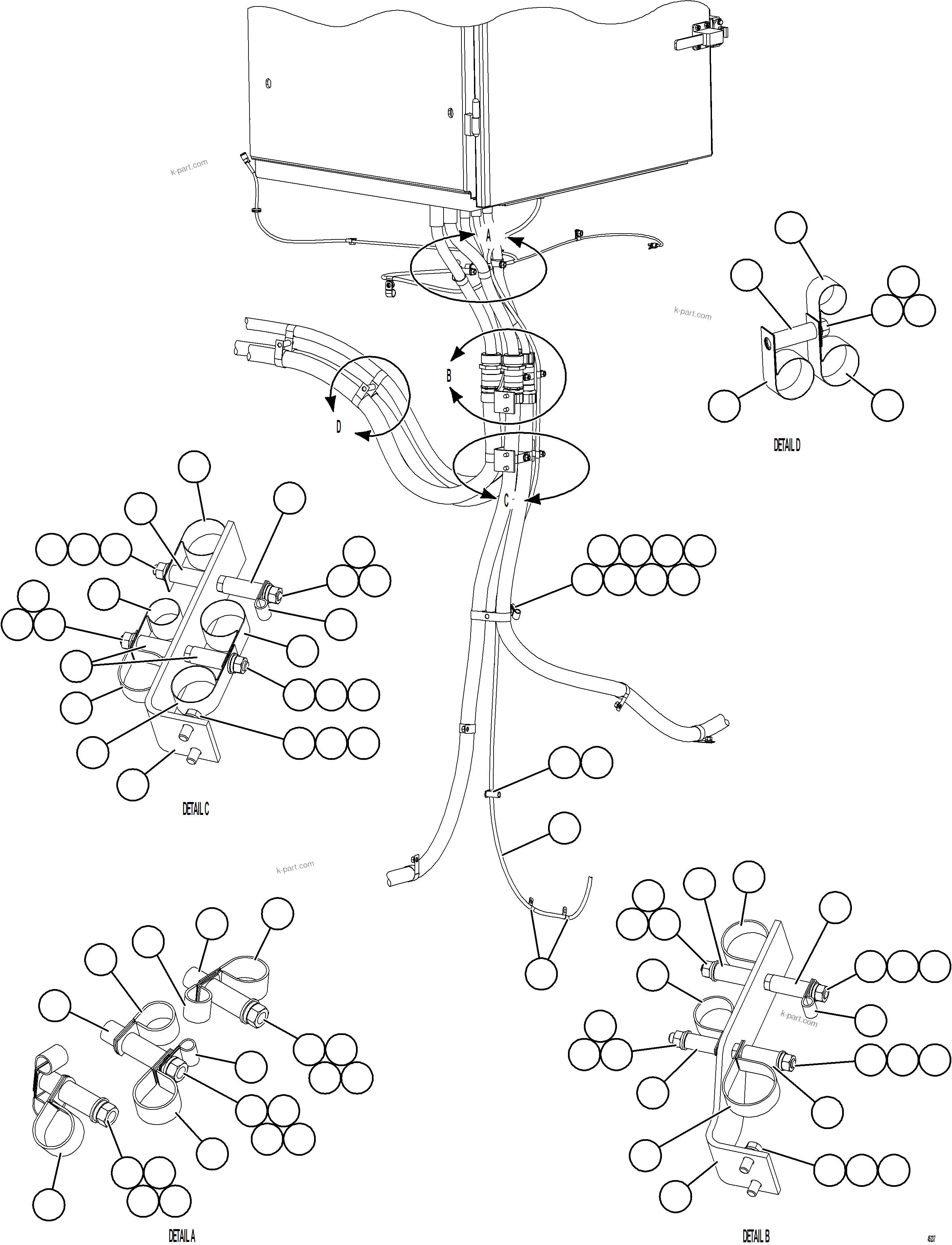 Komatsu parts book diagram for AFE59-GY 930E-4 S/N A32045 - A32046 & A32058 - A32061 VALE CARAJAS: AUXILIARY CONTROL CABINET EXTERNAL HARNESSES