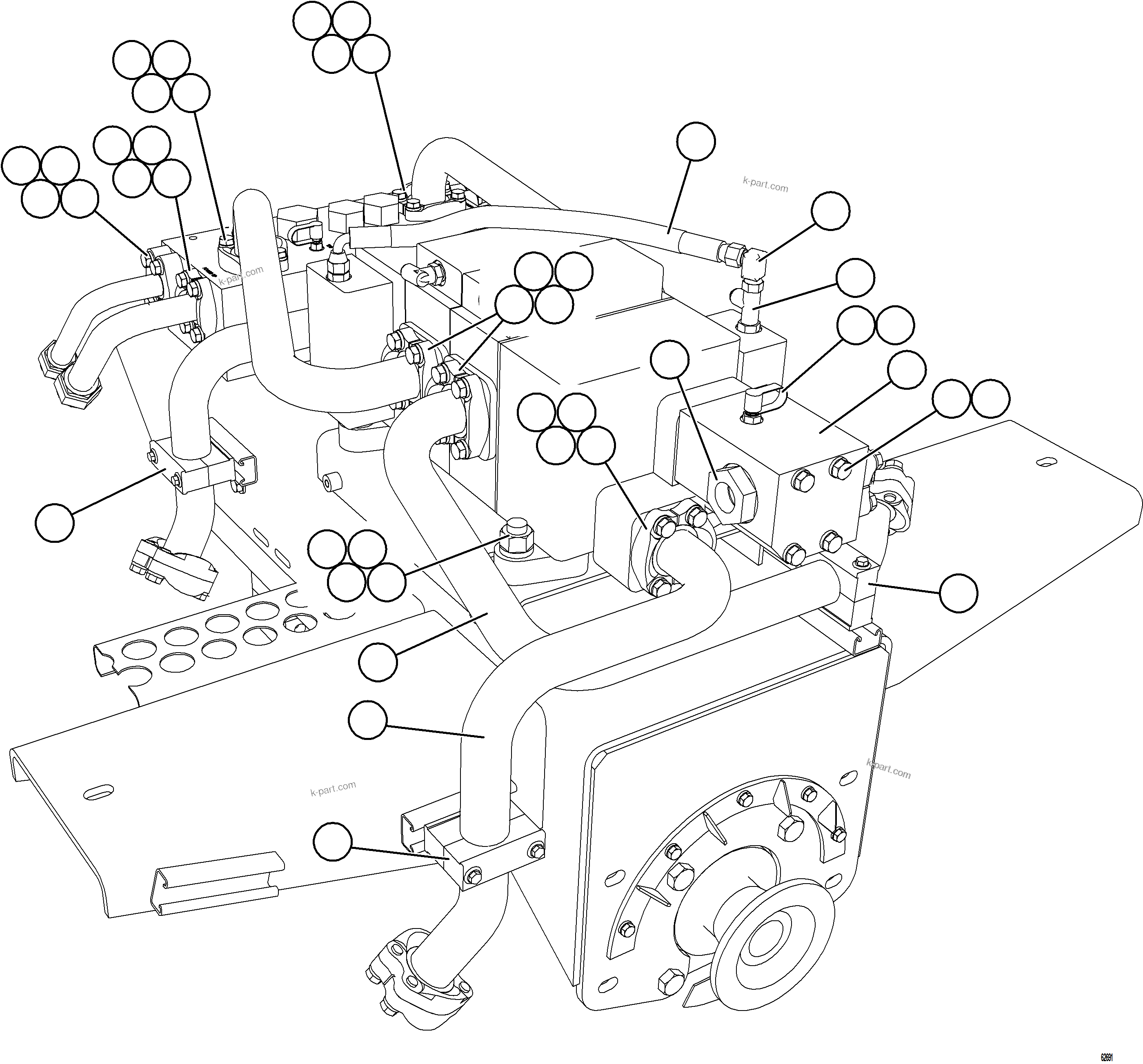 Komatsu parts book diagram for AFE59-GY 930E-4 S/N A32045 - A32046 & A32058 - A32061 VALE CARAJAS: PUMP MODULE   2/3