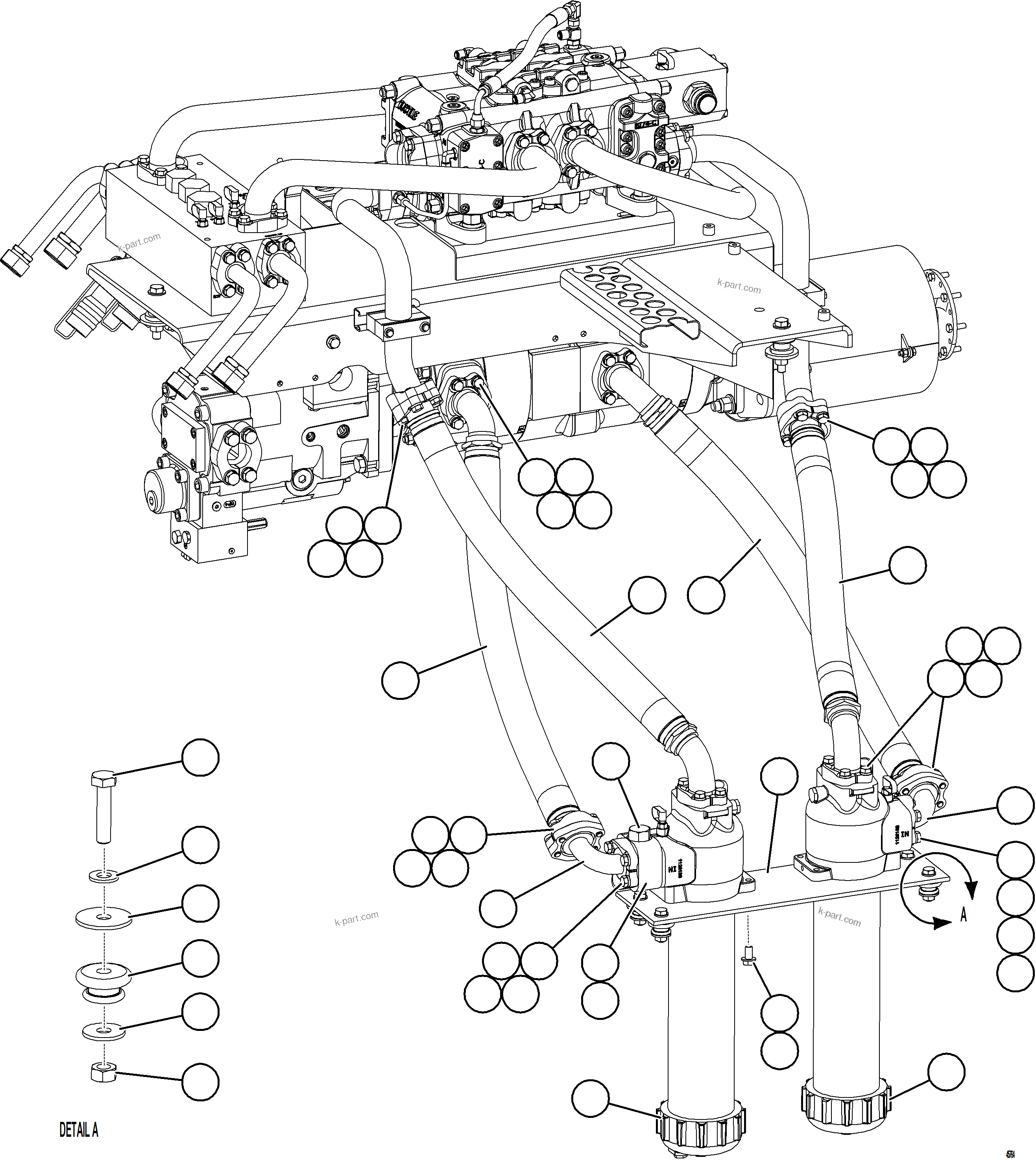 Komatsu parts book diagram for AFE59-GY 930E-4 S/N A32045 - A32046 & A32058 - A32061 VALE CARAJAS: PUMP MODULE - BRAKE COOLING & HOIST    2/2