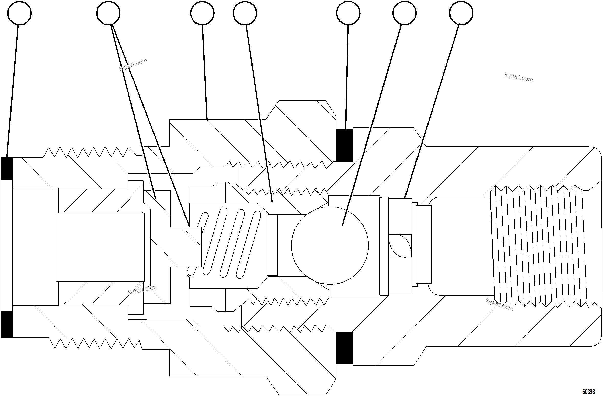 Komatsu parts book diagram for AFE59-GY 930E-4 S/N A32045 - A32046 & A32058 - A32061 VALE CARAJAS: CHECK VALVE ASSEMBLY              LA1187