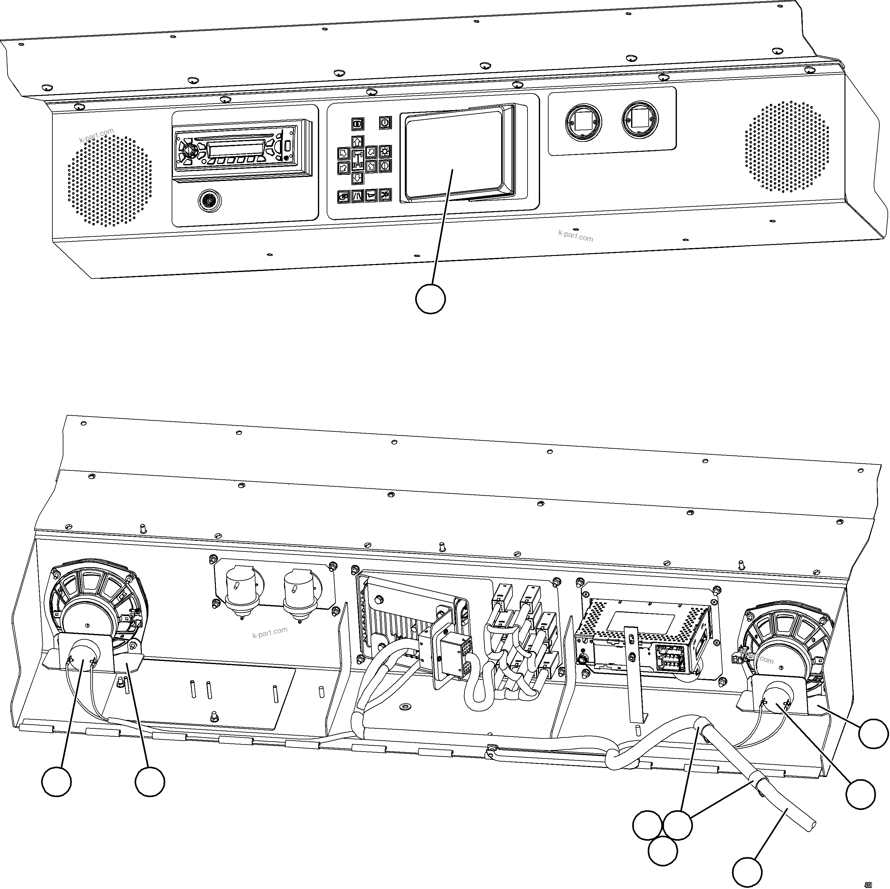 Komatsu parts book diagram for AFE59-GY 930E-4 S/N A32045 - A32046 & A32058 - A32061 VALE CARAJAS: KOMVISION DASH MODULE INSTALLATION