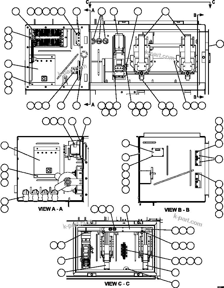Komatsu parts book diagram for AFE59-GY 930E-4 S/N A32045 - A32046 & A32058 - A32061 VALE CARAJAS: CONTROL CABINET - CONTACTOR BOX      58F-43-00033