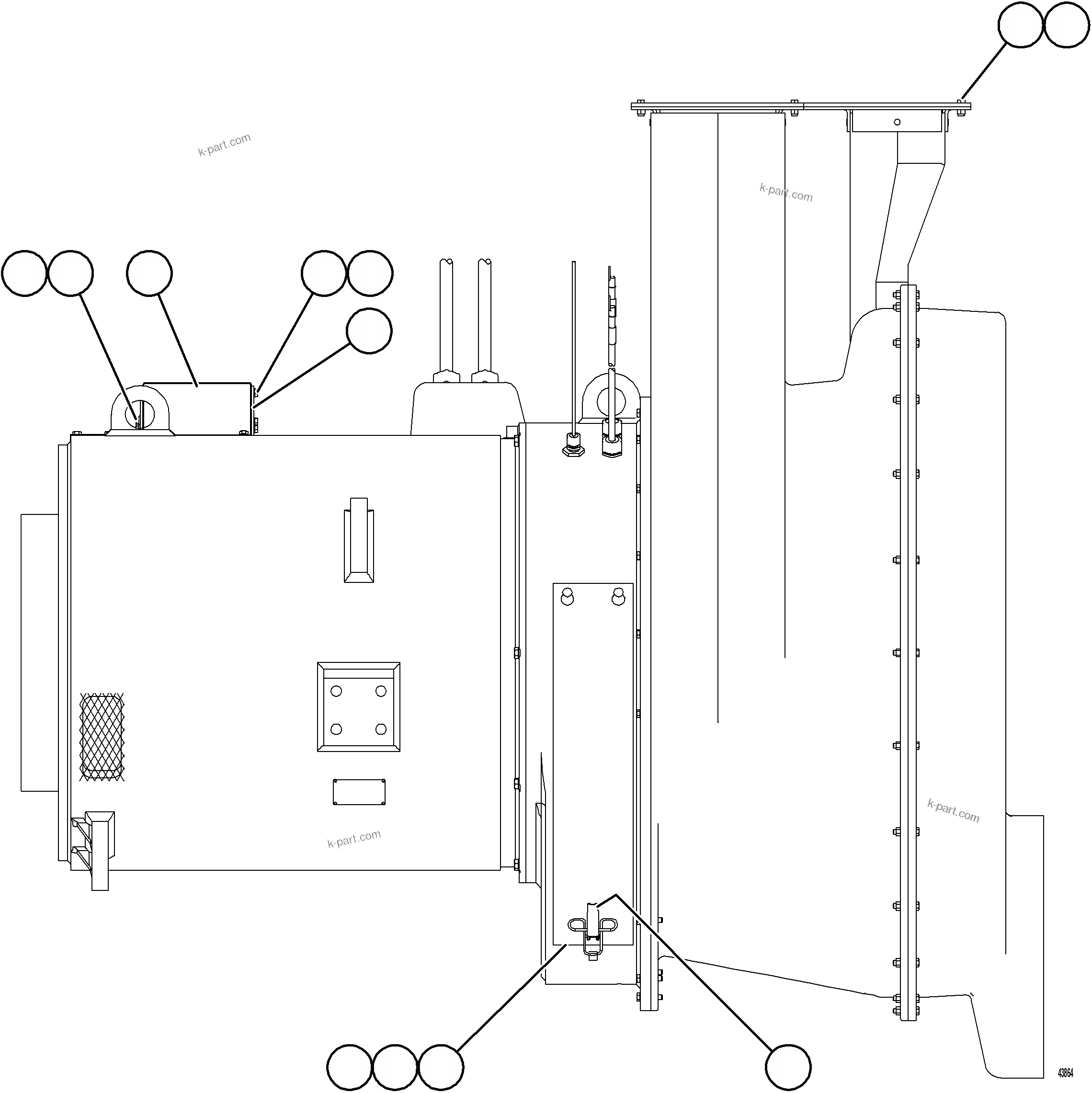 Komatsu parts book diagram for AFE59-GY 930E-4 S/N A32045 - A32046 & A32058 - A32061 VALE CARAJAS: ALTERNATOR/BLOWER ASSEMBLY        58F-06-05170