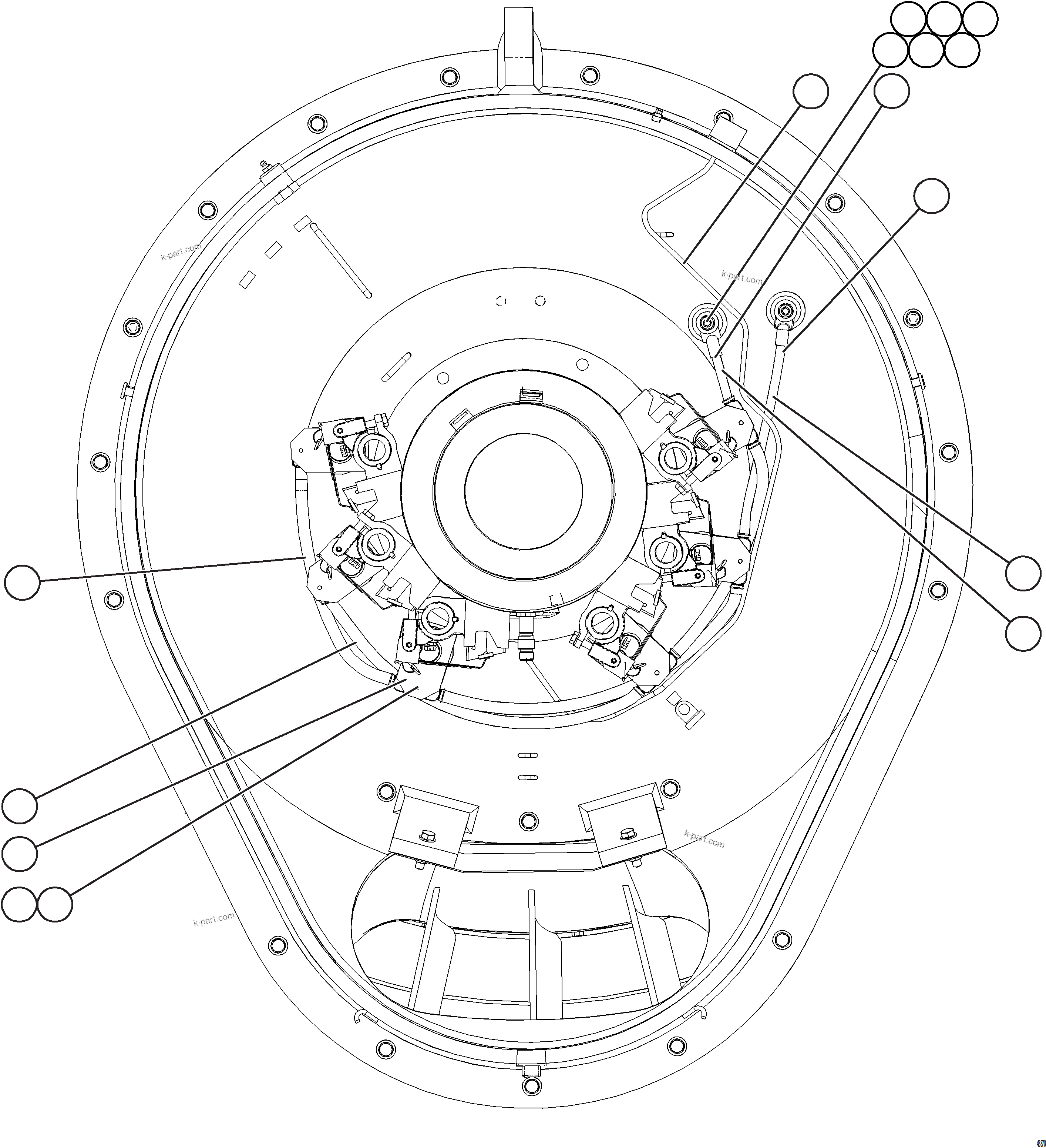 Komatsu parts book diagram for AFE59-GY 930E-4 S/N A32045 - A32046 & A32058 - A32061 VALE CARAJAS: ALTERNATOR - FIELD CONNECTOR (BRUSH HOLDER)