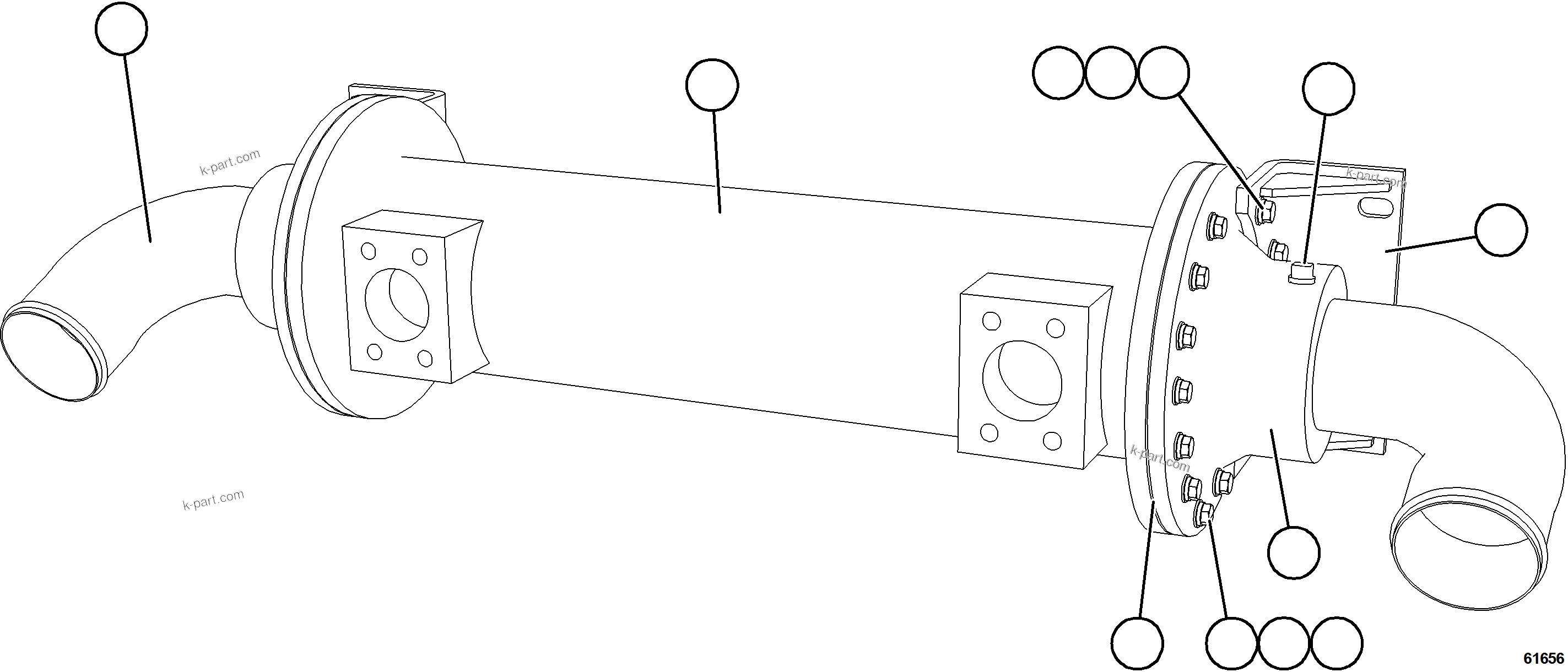 Komatsu parts book diagram for AFE59-HF 930E-4 S/N A32095 & A32101 MOGALAKWENA: HEAT EXCHANGER         PB9796