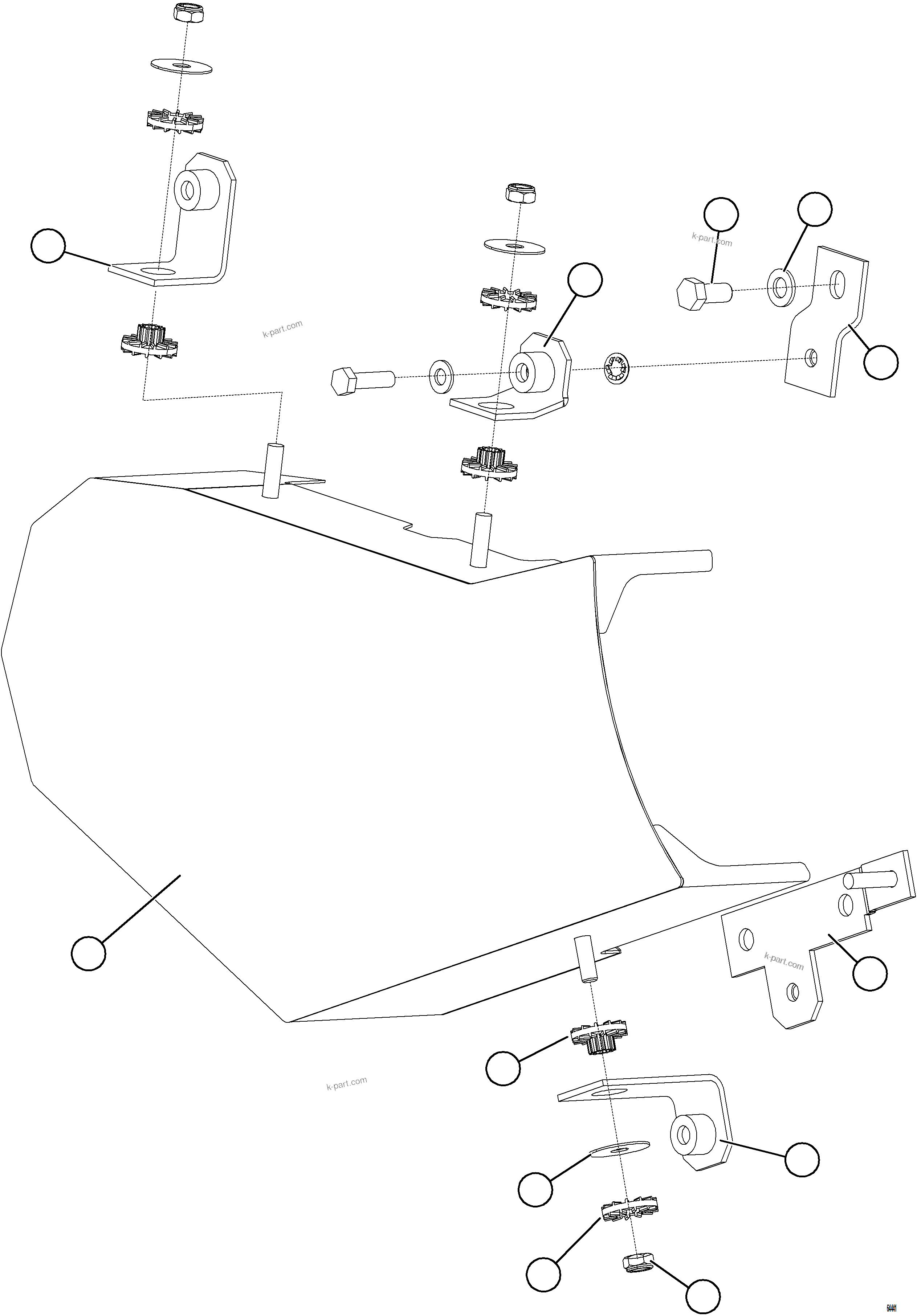 Komatsu parts book diagram for AFE59-HF 930E-4 S/N A32095 & A32101 MOGALAKWENA: ALTERNATOR GUARD    58E-08-00450