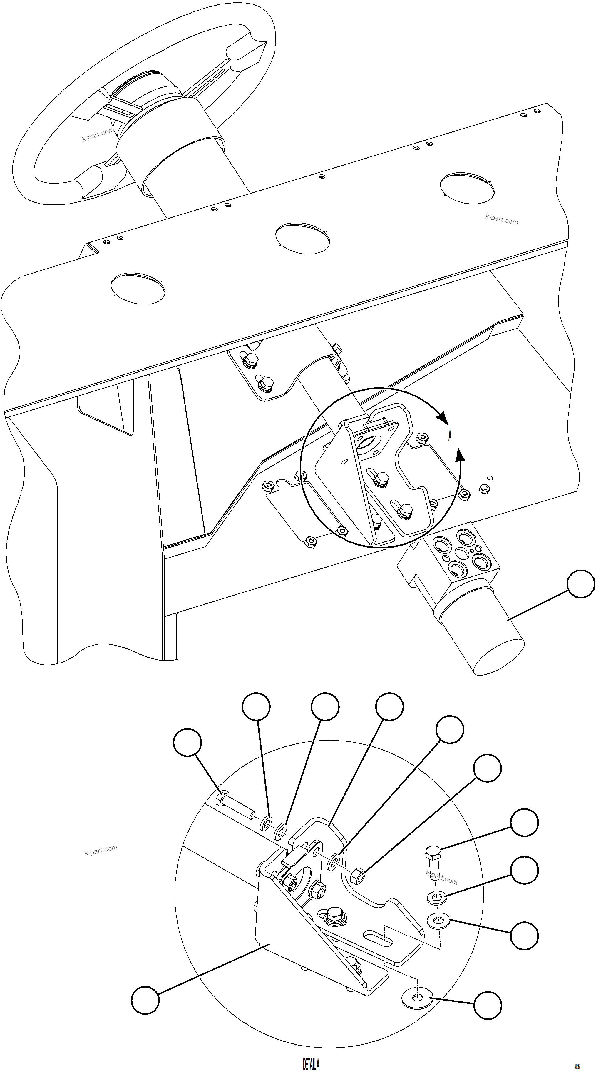 Komatsu parts book diagram for AFE59-HF 930E-4 S/N A32095 & A32101 MOGALAKWENA: STEERING CONTROL UNIT INSTALLATION