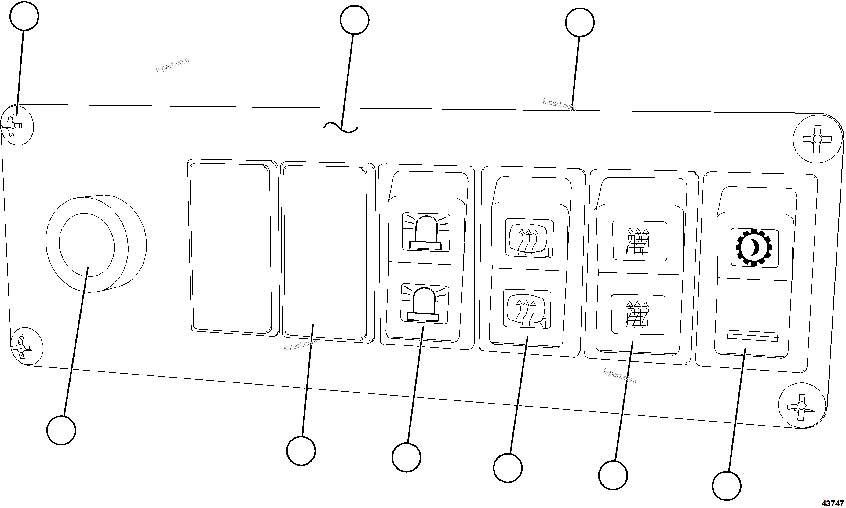 Komatsu parts book diagram for AFE59-HF 930E-4 S/N A32095 & A32101 MOGALAKWENA: LOWER RH DASH MODULE