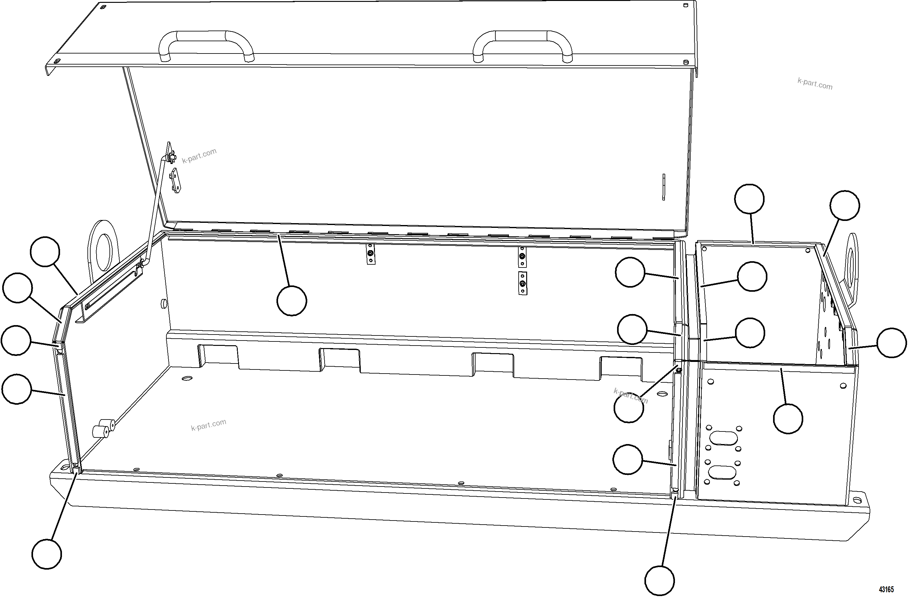 Komatsu parts book diagram for AFE59-HF 930E-4 S/N A32095 & A32101 MOGALAKWENA: BATTERY BOX    3/6
