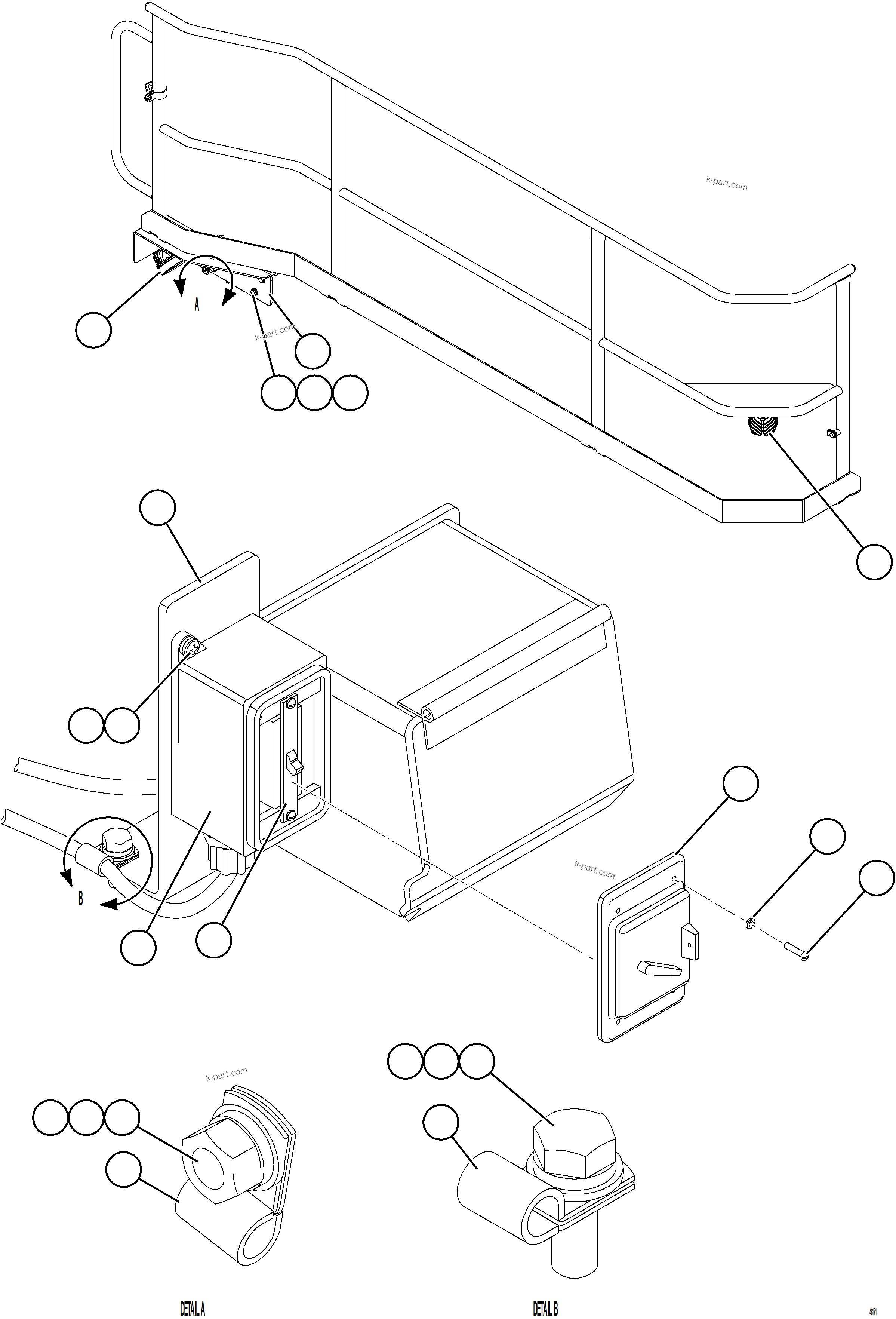 Komatsu parts book diagram for AFE59-HF 930E-4 S/N A32095 & A32101 MOGALAKWENA: LADDER LIGHT SWITCH