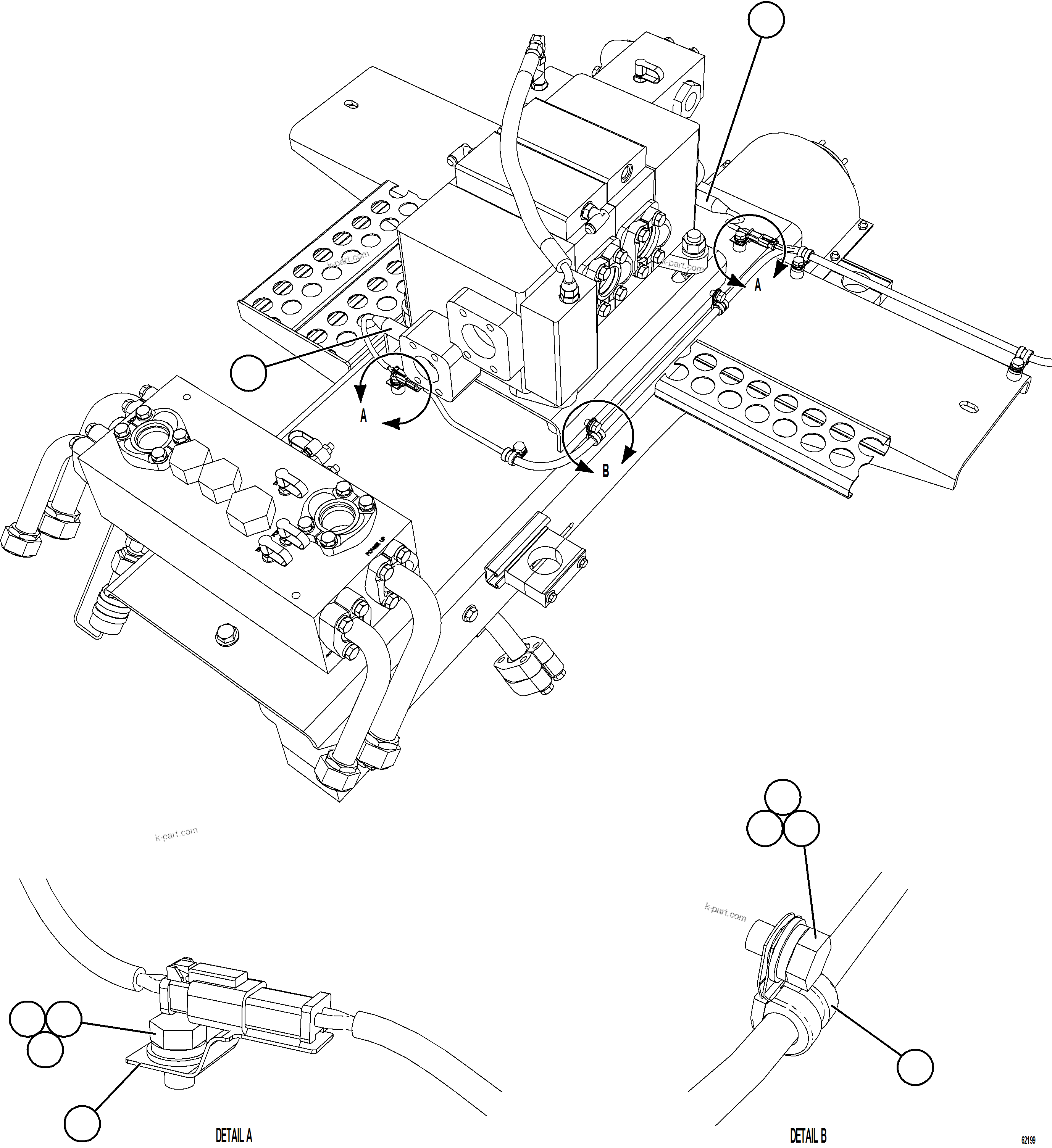 Komatsu parts book diagram for AFE59-HF 930E-4 S/N A32095 & A32101 MOGALAKWENA: HOIST/PUMP VALVE SENSOR INSTALLATION