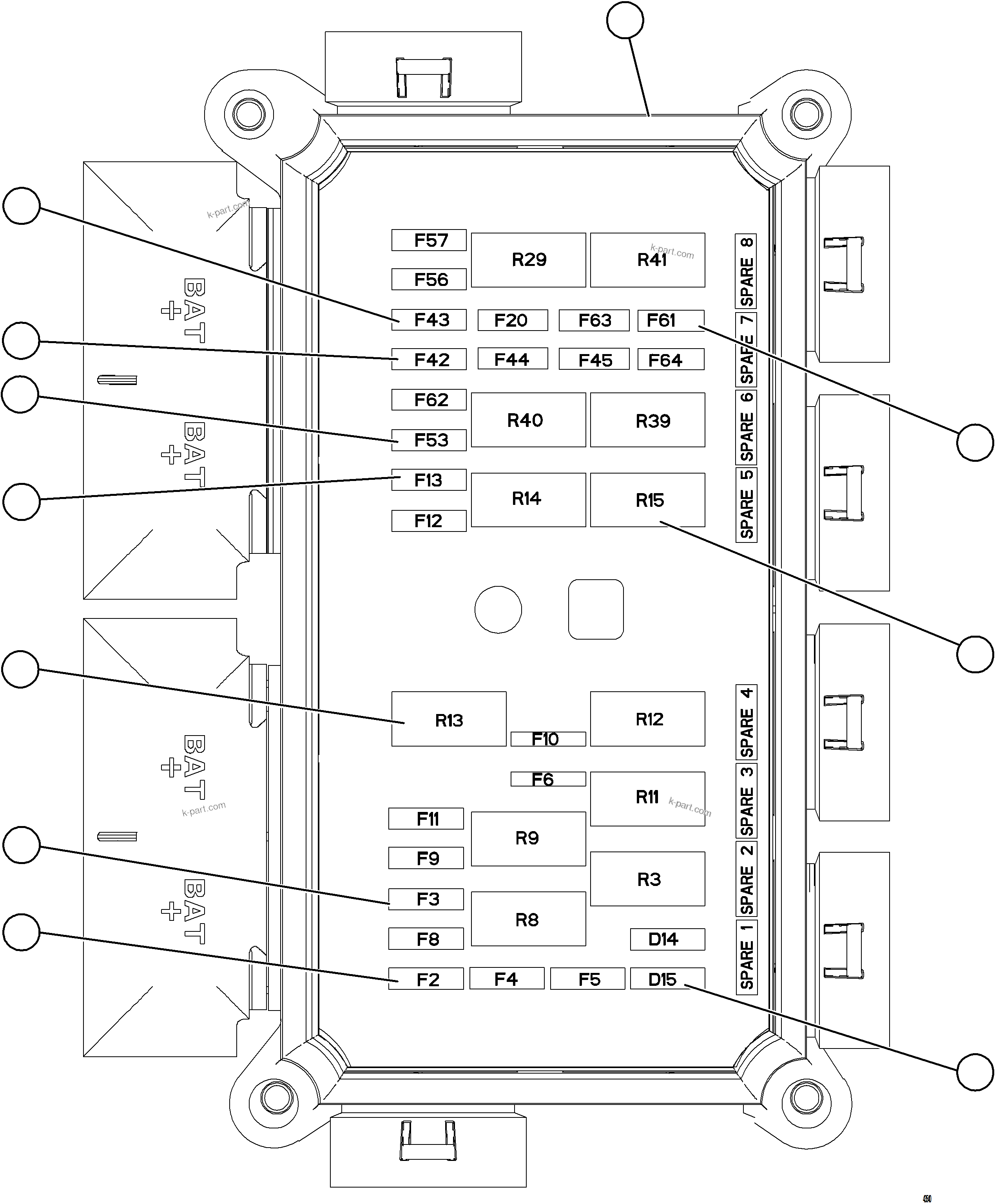 Komatsu parts book diagram for AFE59-HF 930E-4 S/N A32095 & A32101 MOGALAKWENA: VEHICLE ELECTRICAL CENTER VEC-89    58E-06-20040