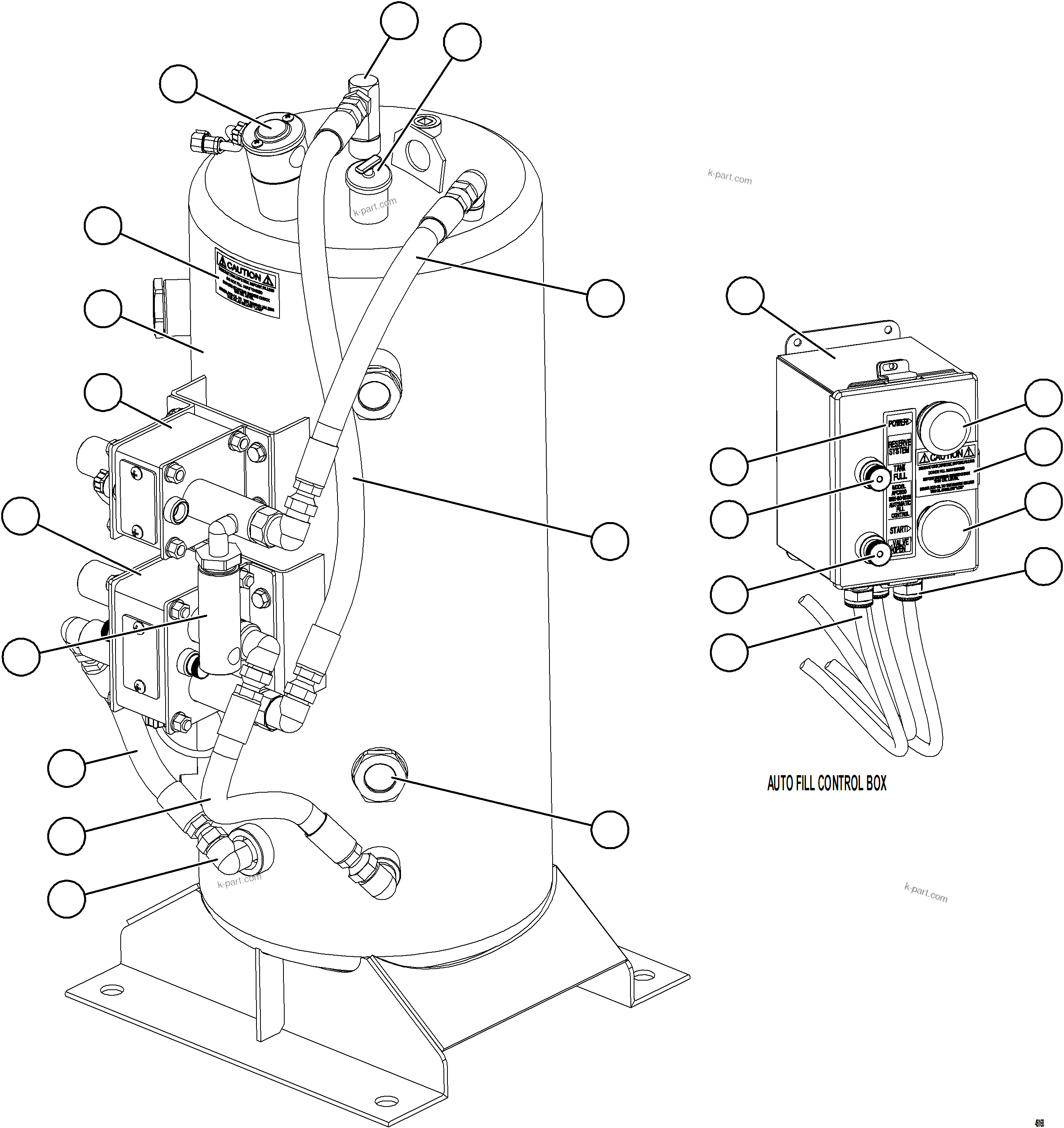 Komatsu parts book diagram for AFE59-HF 930E-4 S/N A32095 & A32101 MOGALAKWENA: RESERVE SYSTEM KIT     58E-61-00210