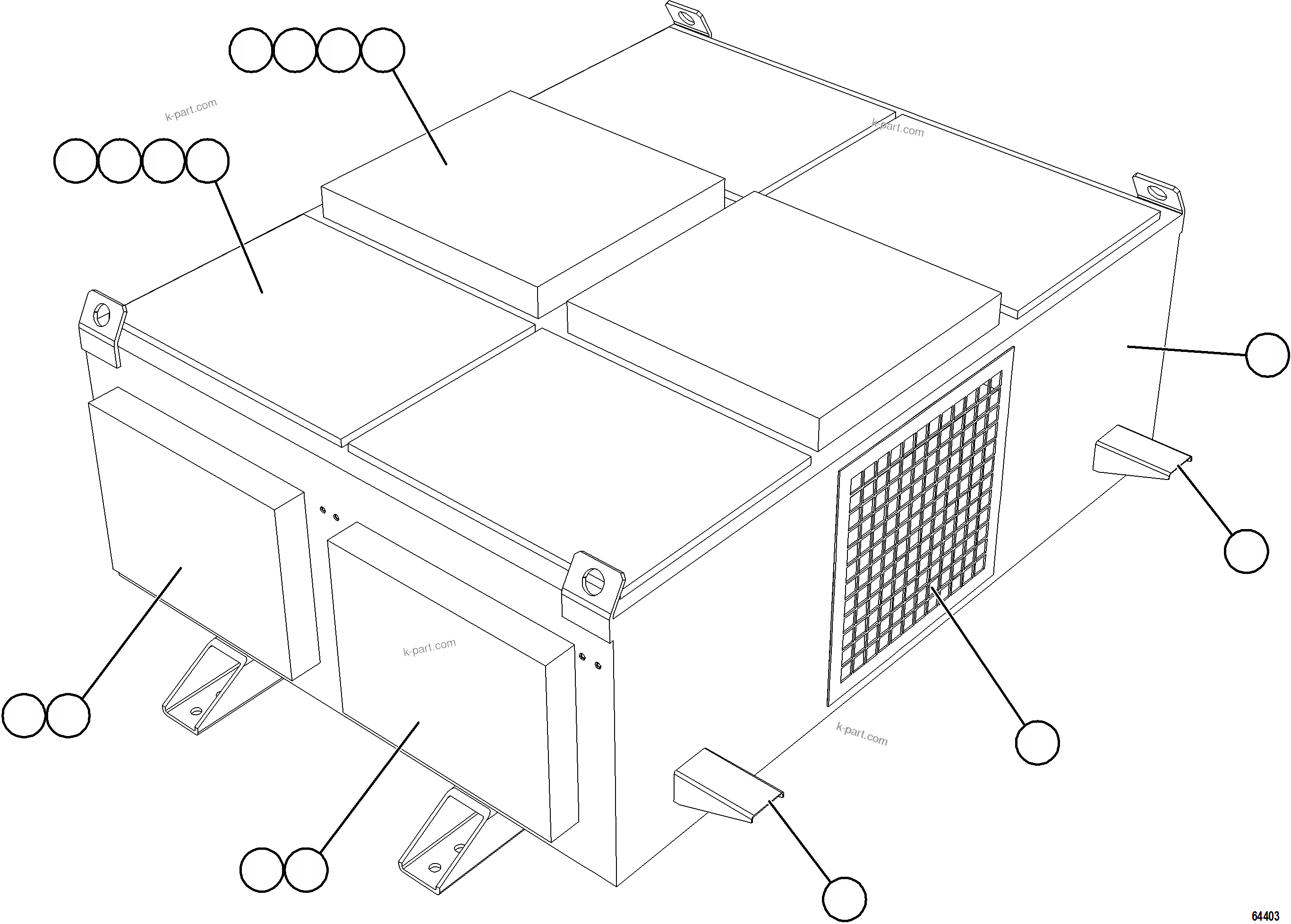 Komatsu parts book diagram for AFE59-HF 930E-4 S/N A32095 & A32101 MOGALAKWENA: RETARDING GRID ASSEMBLY    1/3    58F-06-01590