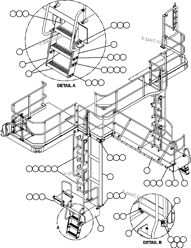 Komatsu parts book diagram for AFE59-T 930E-4 S/N A30545 - A30547     LOS PELAMBRES: LADDERS, STEPS & PLATFORMS