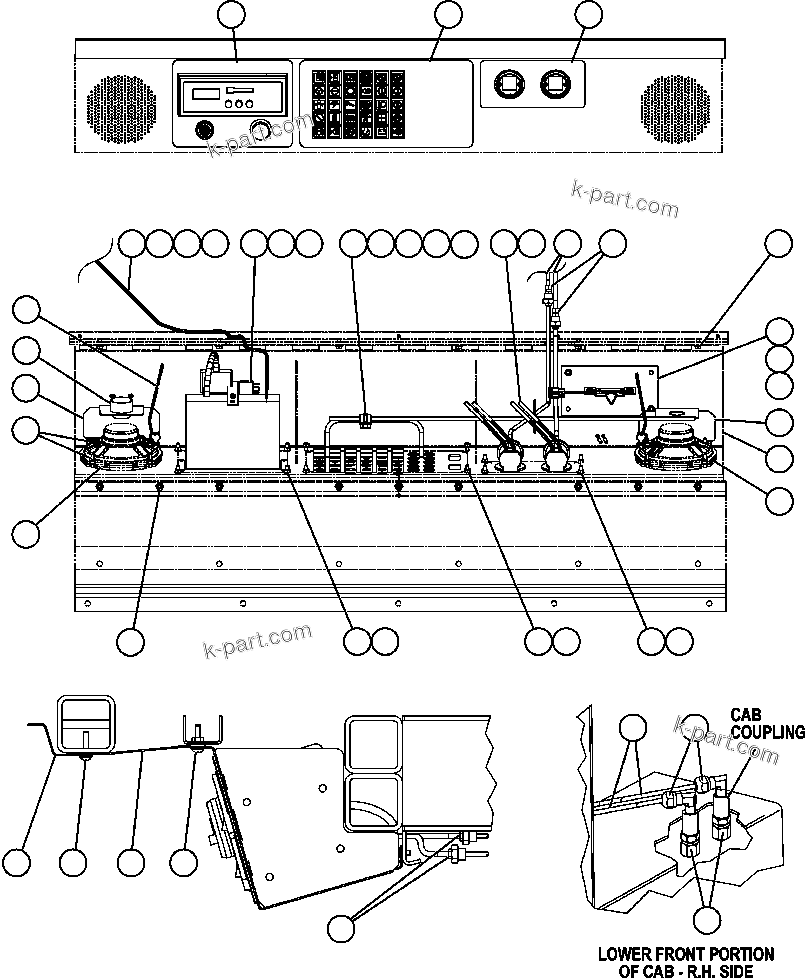 Komatsu parts book diagram for AFE59-T 930E-4 S/N A30545 - A30547     LOS PELAMBRES: OVERHEAD DASH MODULE