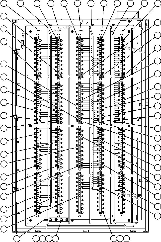 Komatsu parts book diagram for AFE59-T 930E-4 S/N A30545 - A30547     LOS PELAMBRES: AUXILIARY CONTROL CABINET COMPONENTS - REAR WALL