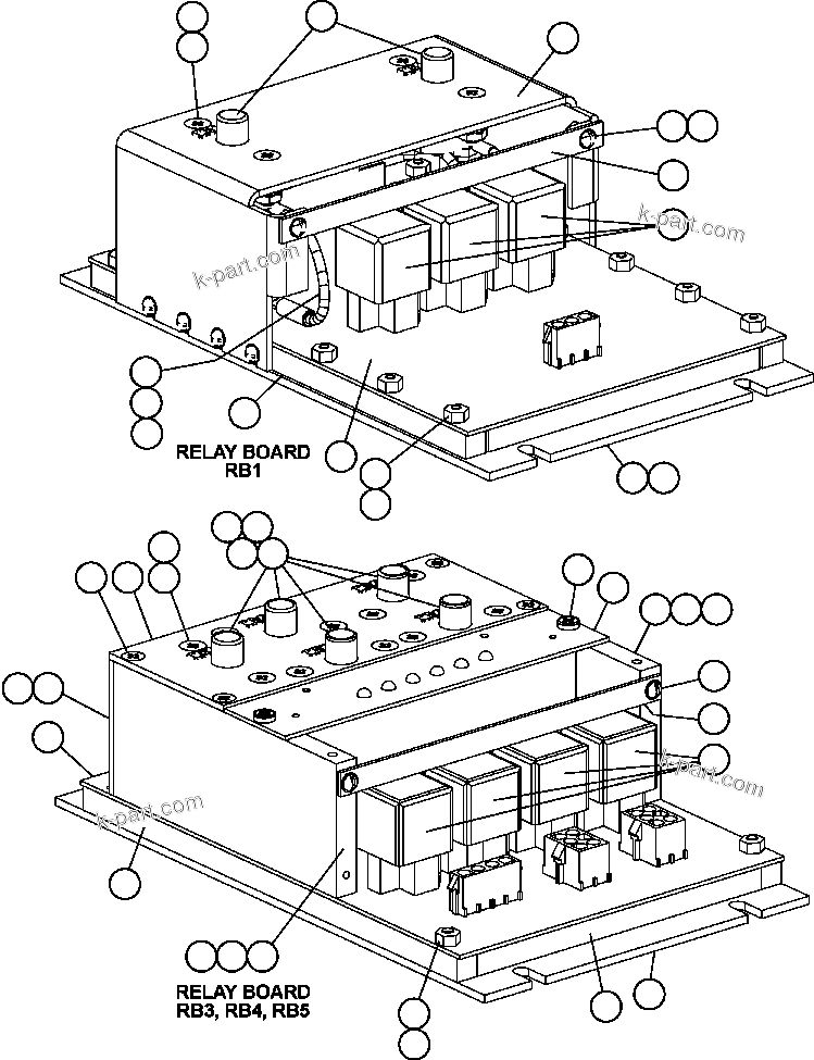 Komatsu parts book diagram for AFE59-T 930E-4 S/N A30545 - A30547     LOS PELAMBRES: RELAY BOARDS