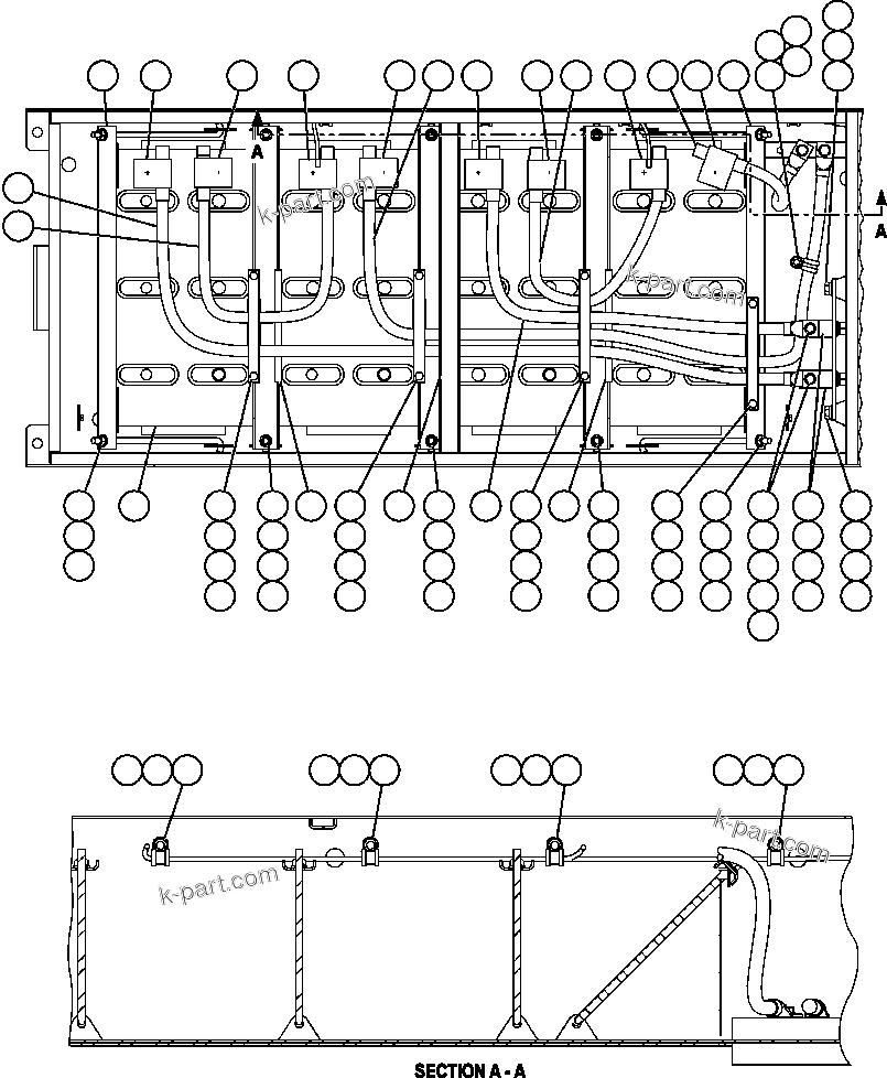 Komatsu parts book diagram for AFE59-T 930E-4 S/N A30545 - A30547     LOS PELAMBRES: BATTERY BOX