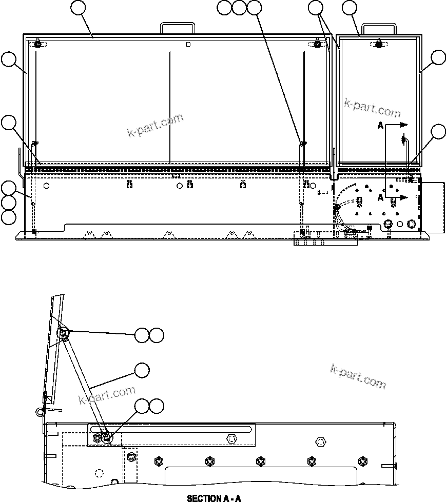 Komatsu parts book diagram for AFE59-T 930E-4 S/N A30545 - A30547     LOS PELAMBRES: BATTERY BOX - 2
