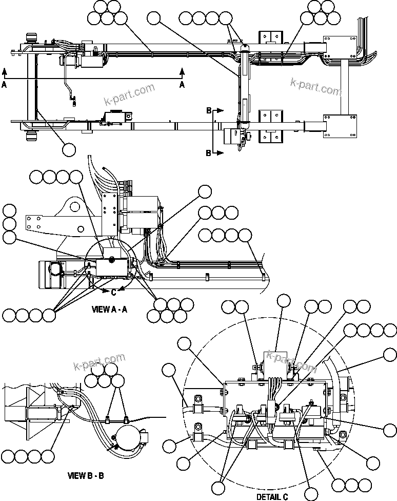 Komatsu parts book diagram for AFE59-T 930E-4 S/N A30545 - A30547     LOS PELAMBRES: ENGINE ELECTRICAL - ROUTING & PRELUBE SWITCHES