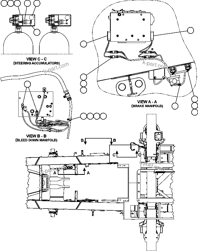 Komatsu parts book diagram for AFE59-T 930E-4 S/N A30545 - A30547     LOS PELAMBRES: STEERING ACCUMULATOR PRESSURE SWITCH