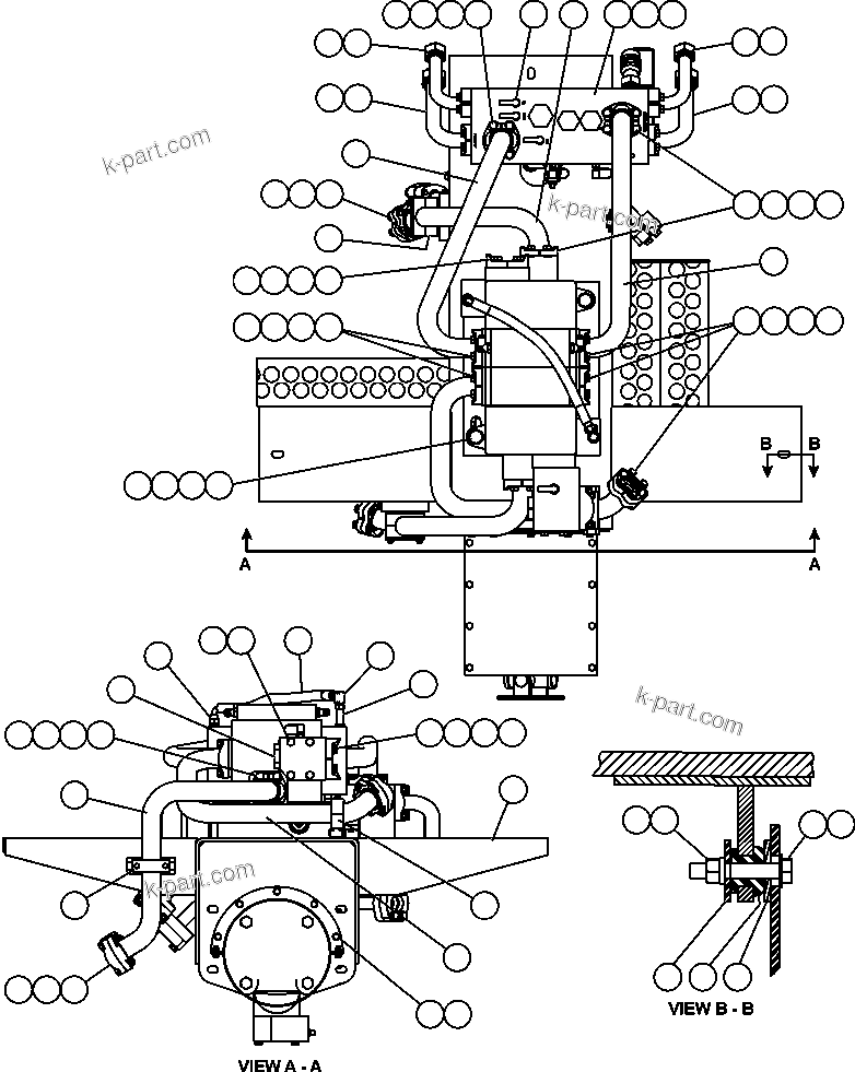 Komatsu parts book diagram for AFE59-T 930E-4 S/N A30545 - A30547     LOS PELAMBRES: PUMP/HOIST VALVE MODULE