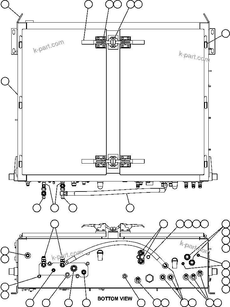 Komatsu parts book diagram for AFE59-T 930E-4 S/N A30545 - A30547     LOS PELAMBRES: HYDRAULIC BRAKE CABINET ASSEMBLY (EM1496)