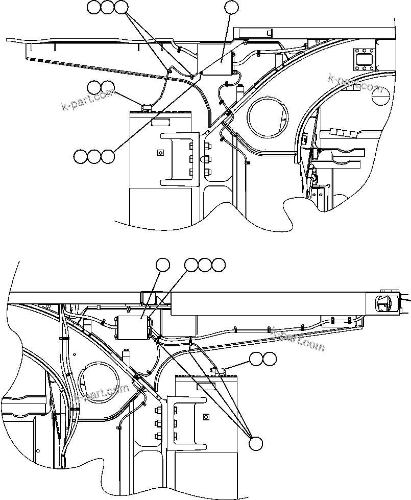 Komatsu parts book diagram for AFE59-T 930E-4 S/N A30545 - A30547     LOS PELAMBRES: PAYLOAD METER III - FRONT SUSPENSIONS