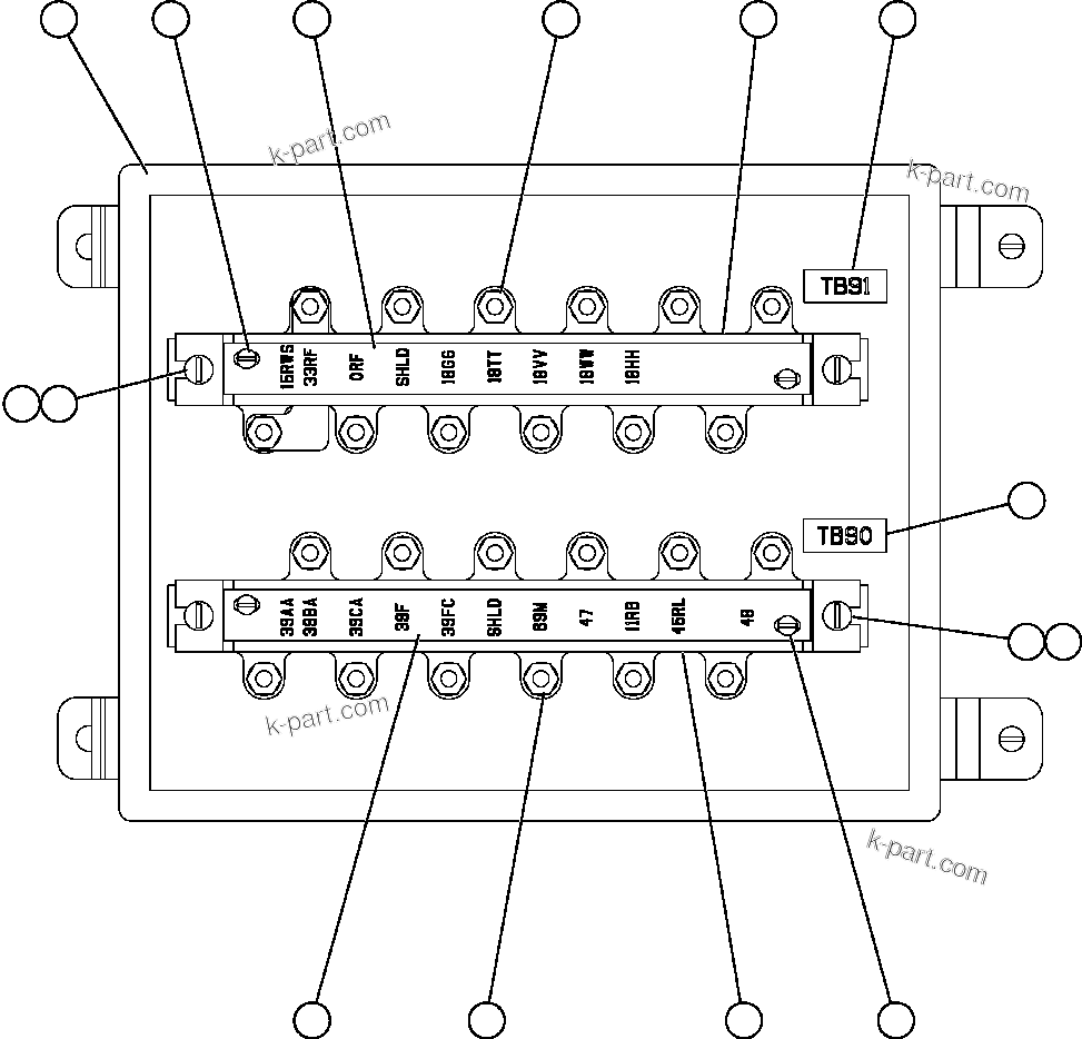 Komatsu parts book diagram for AFE59-T 930E-4 S/N A30545 - A30547     LOS PELAMBRES: JUNCTION BOX ASSEMBLY - R.H. (EK5824)