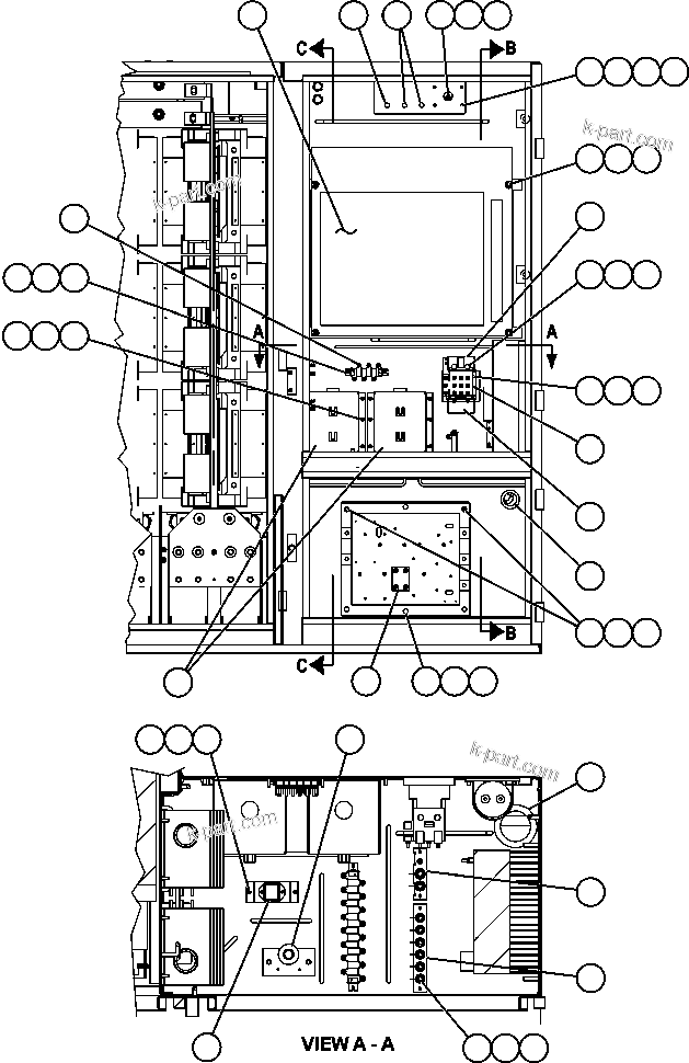 Komatsu parts book diagram for AFE59-T 930E-4 S/N A30545 - A30547     LOS PELAMBRES: CONTROL CABINET - LEFT COMPARTMENT (PC2226)