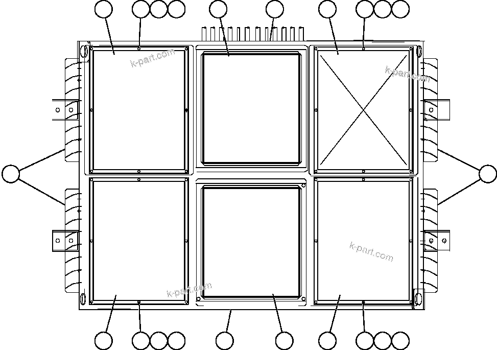 Komatsu parts book diagram for AFE59-T 930E-4 S/N A30545 - A30547     LOS PELAMBRES: RETARDING GRID ASSEMBLY - 2 (PC2142)